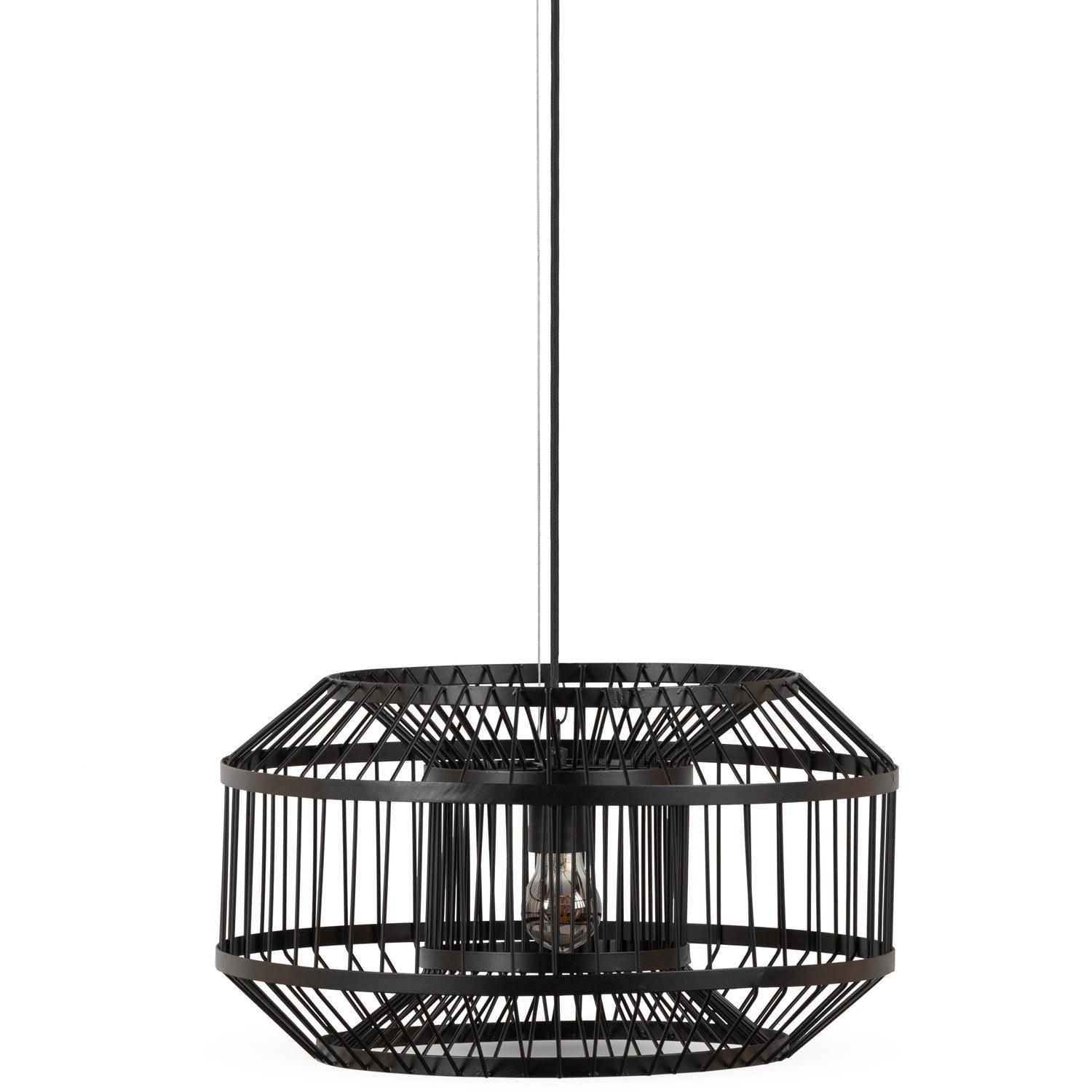 Lampada a sospensione in metallo nero Esila 29x50 cm