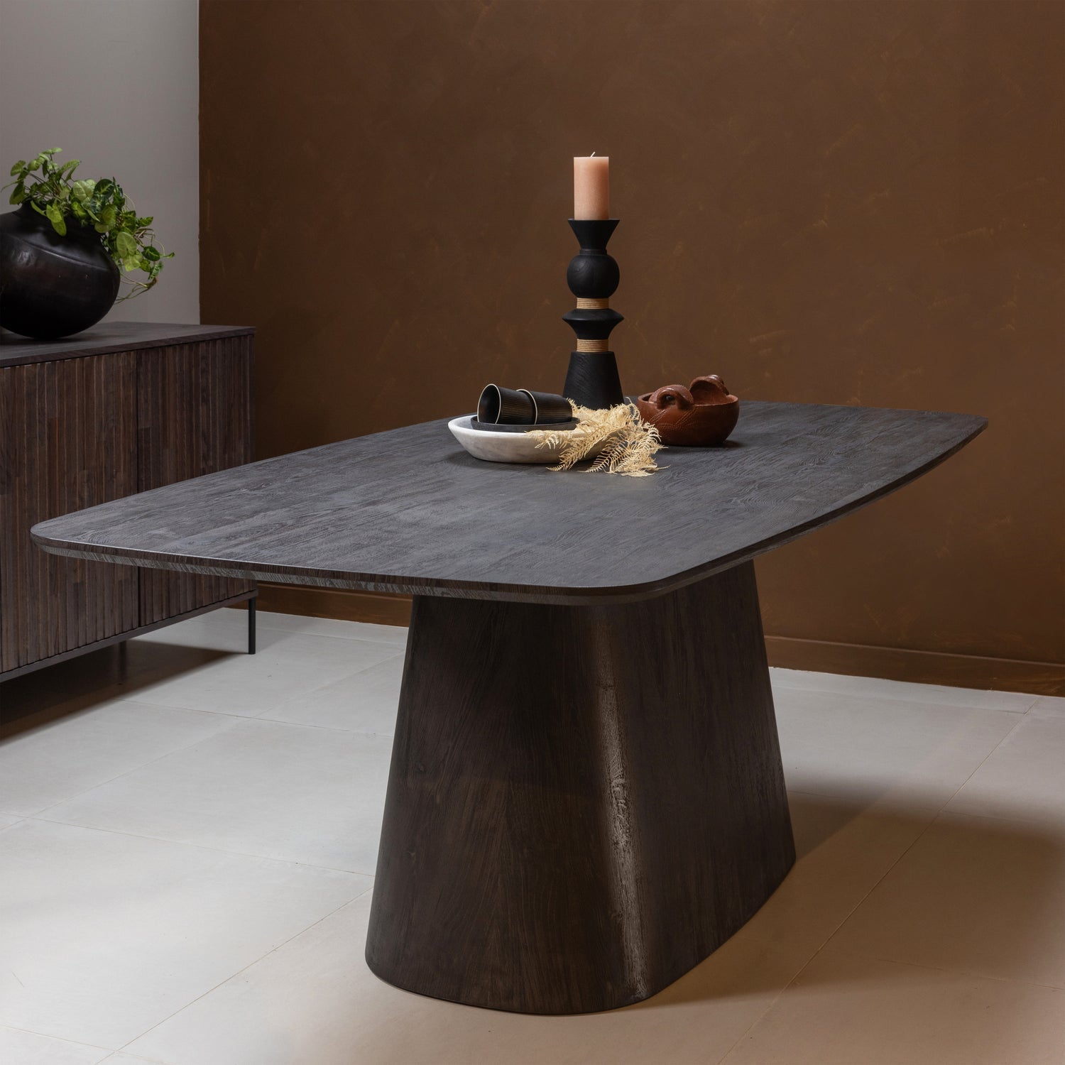 Tavolo da pranzo marrone scuro Leah 76x200 cm