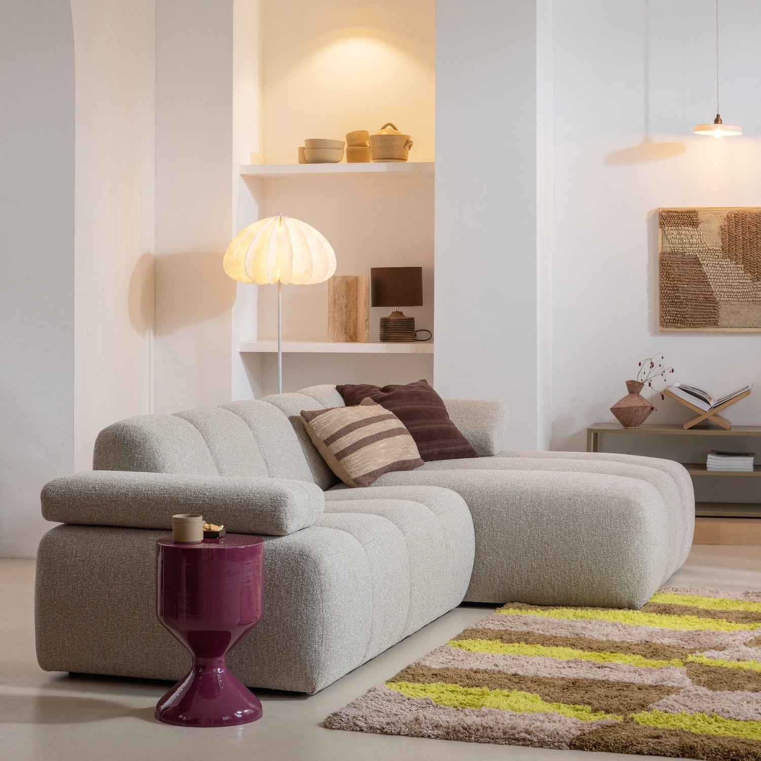 Lampada da terra in carta Dalia 150x50 cm