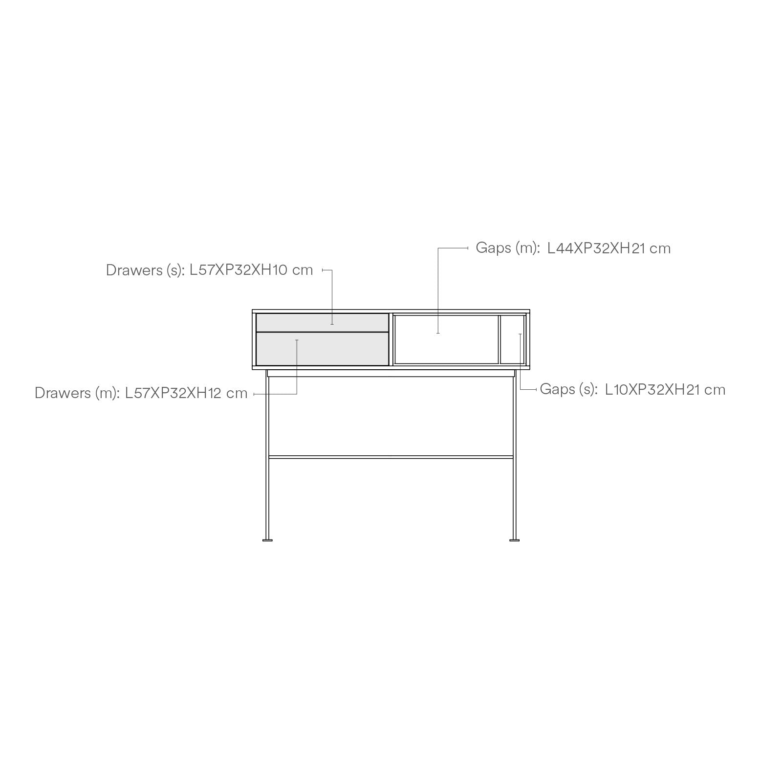 Console 2 tiroirs 120x80 cm Yoko par Teulat chêne et terre cuite 