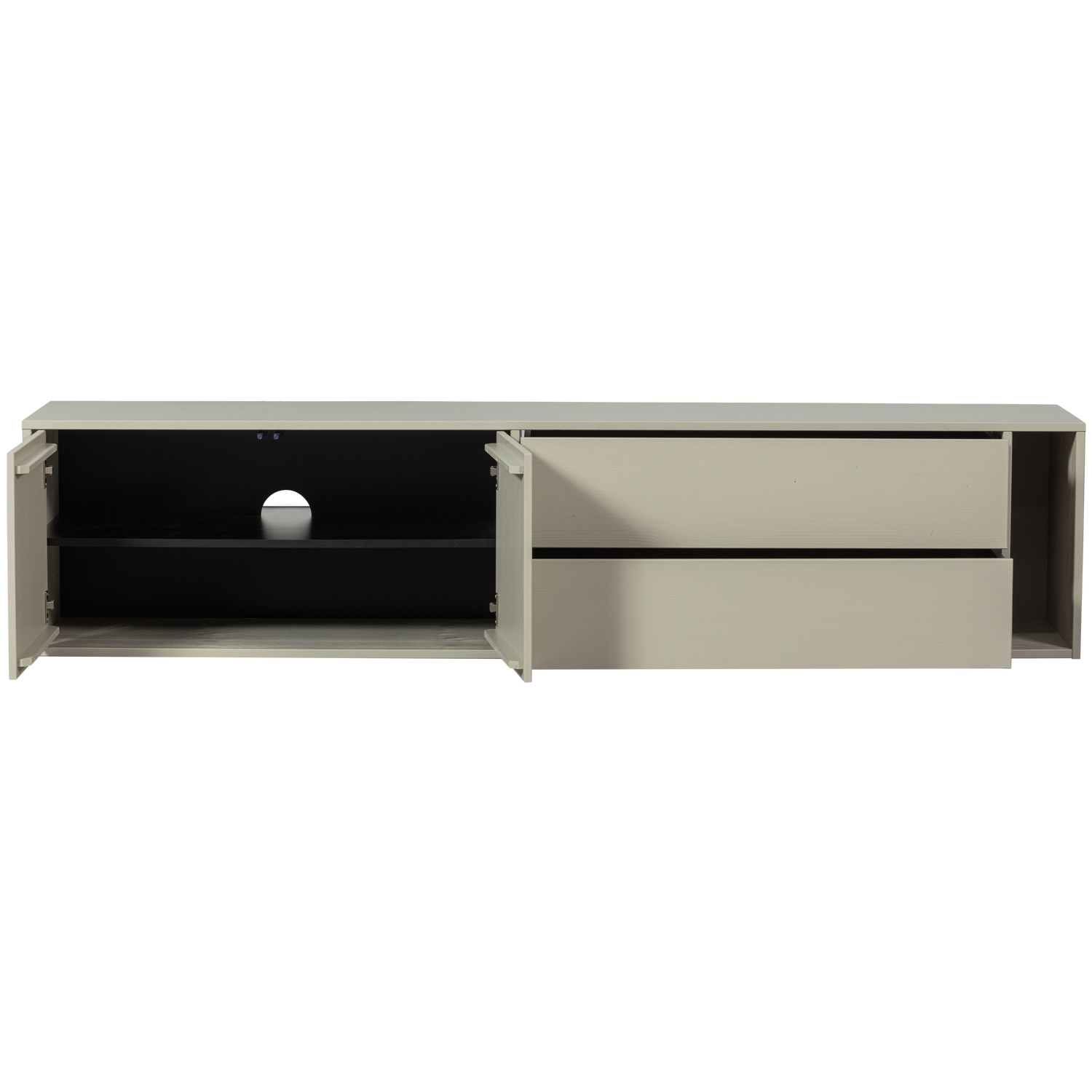 Mobile TV  2 ante 2 cassetti in legno di pino Settle Down 45x200 cm