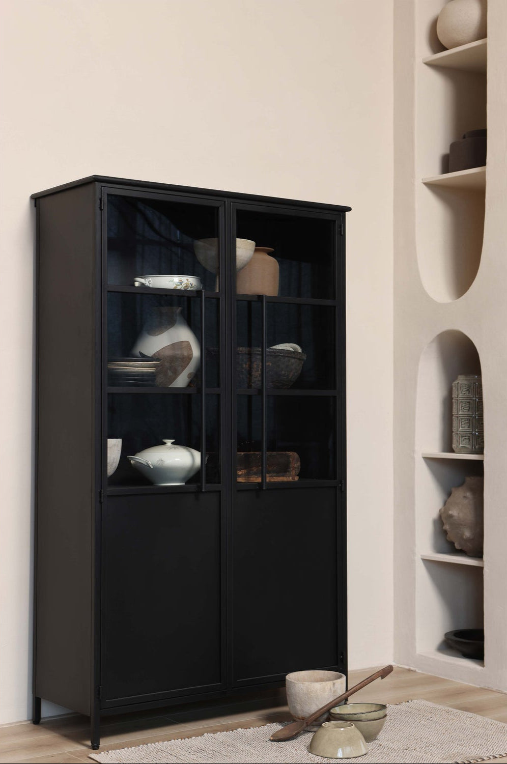 Vetrina 2 ante in metallo nero BePureHome 1710x99 cm