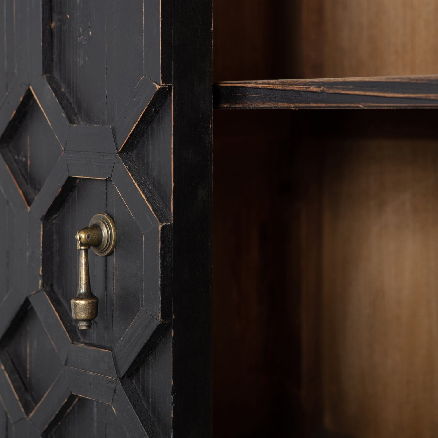 Credenza 2 ante in legno di pino nero Bequest 210x60 cm