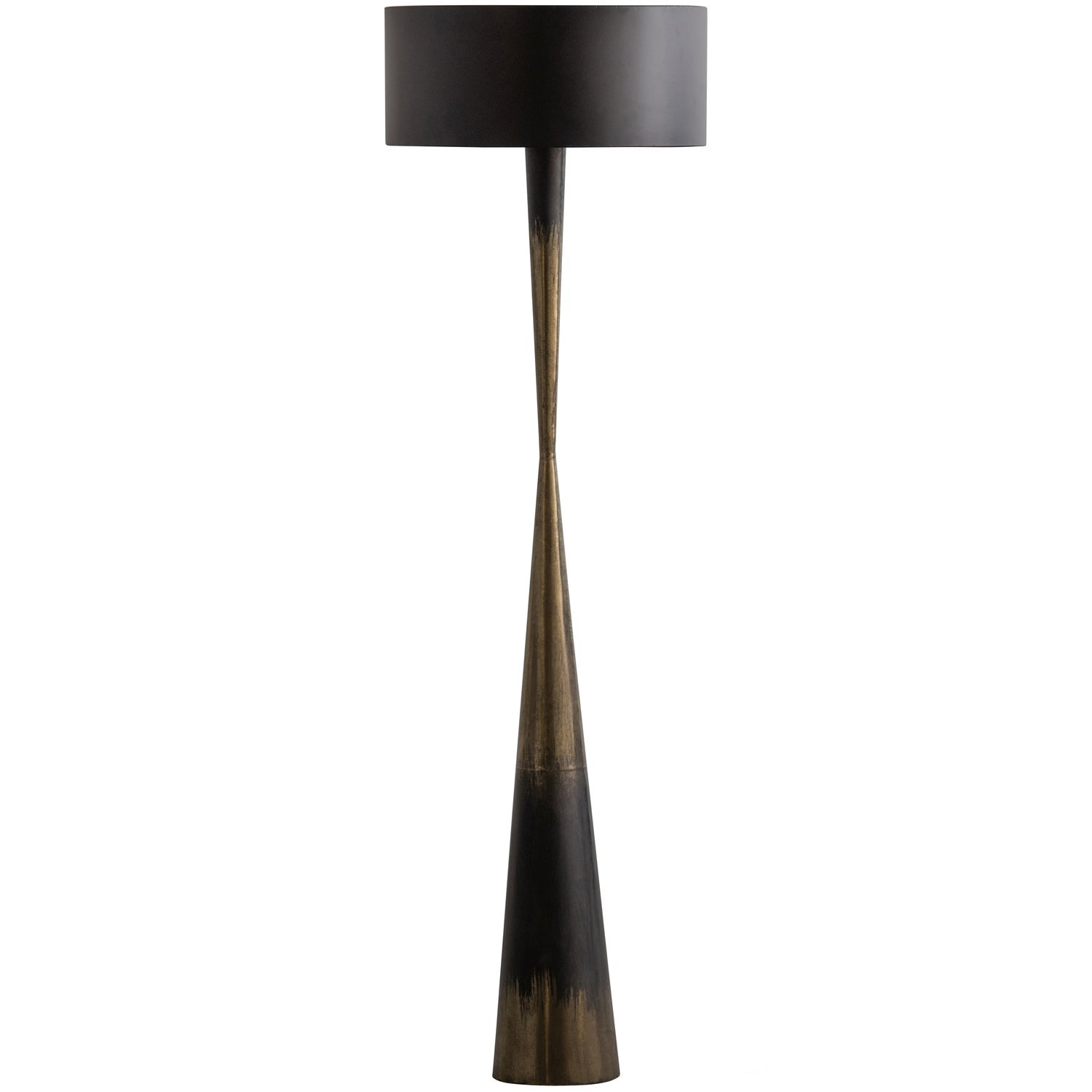 Lampada da terra in metallo nero/ottone Blackout Too 151x45 cm