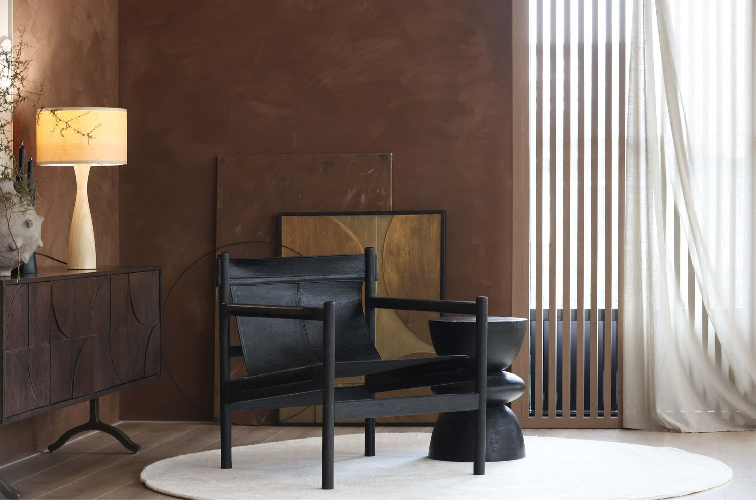 Madia 4 ante 1 cassetto in legno di mango Draw 70x180 cm