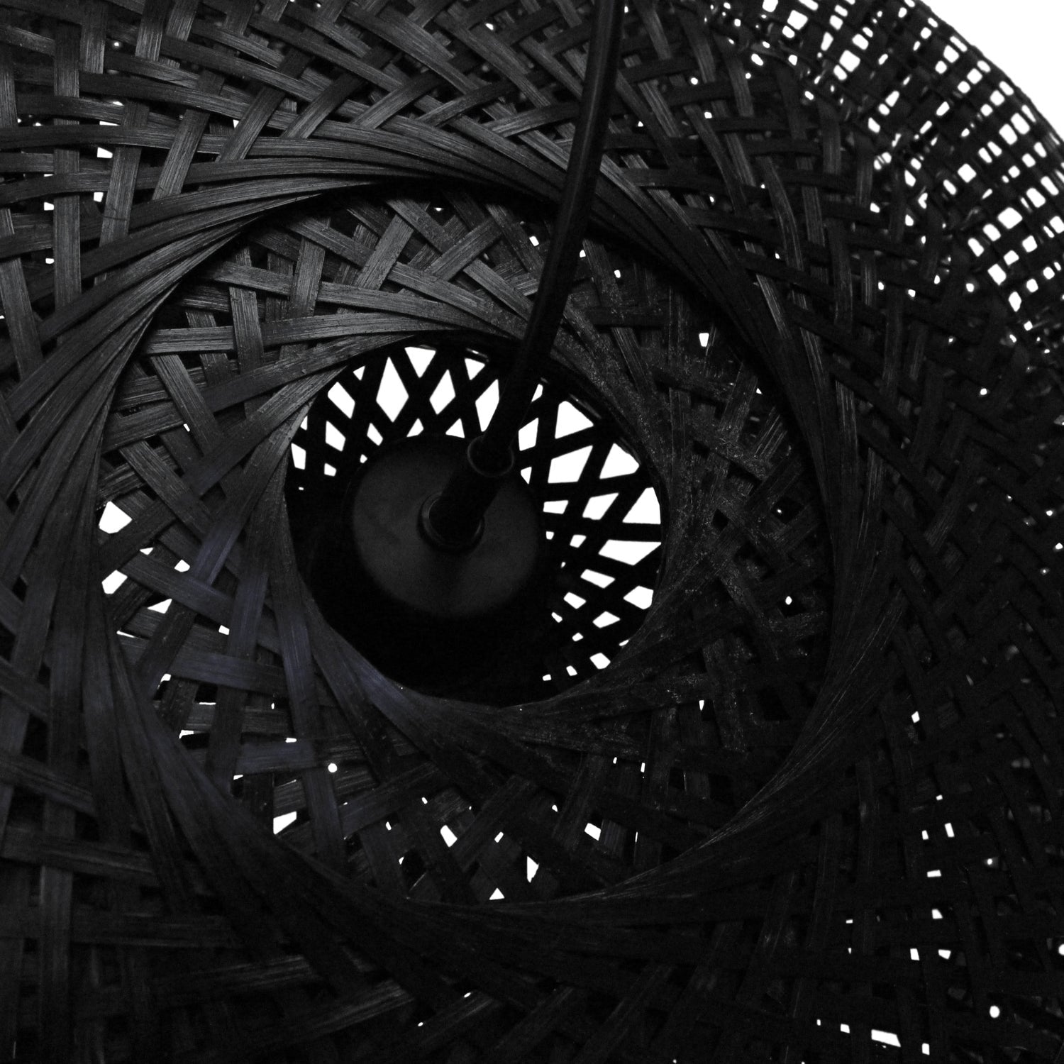 Lampada a sospensione in bambù nero Construct 30x65 cm