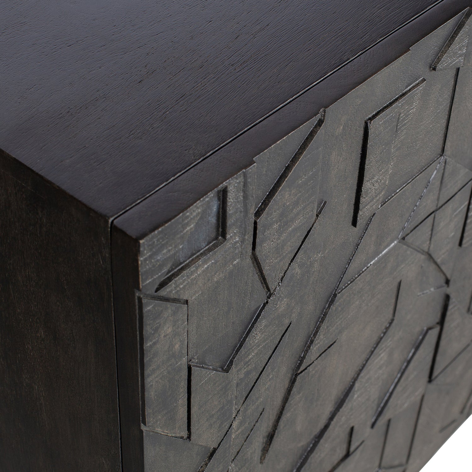 Buffet 4 portes en bois noir Counter 160x40 cm