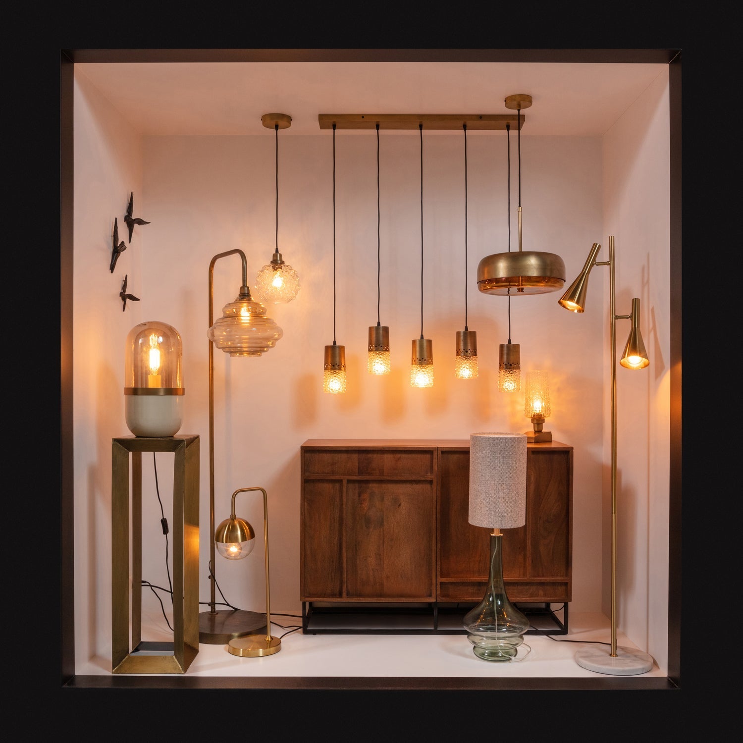 Lampe à suspension en métal Safa 236x33 cm