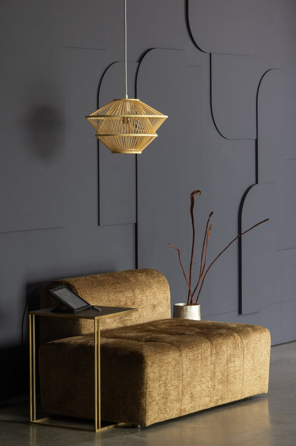 Lampe à suspension en bambou Bamboo 31x46 cm
