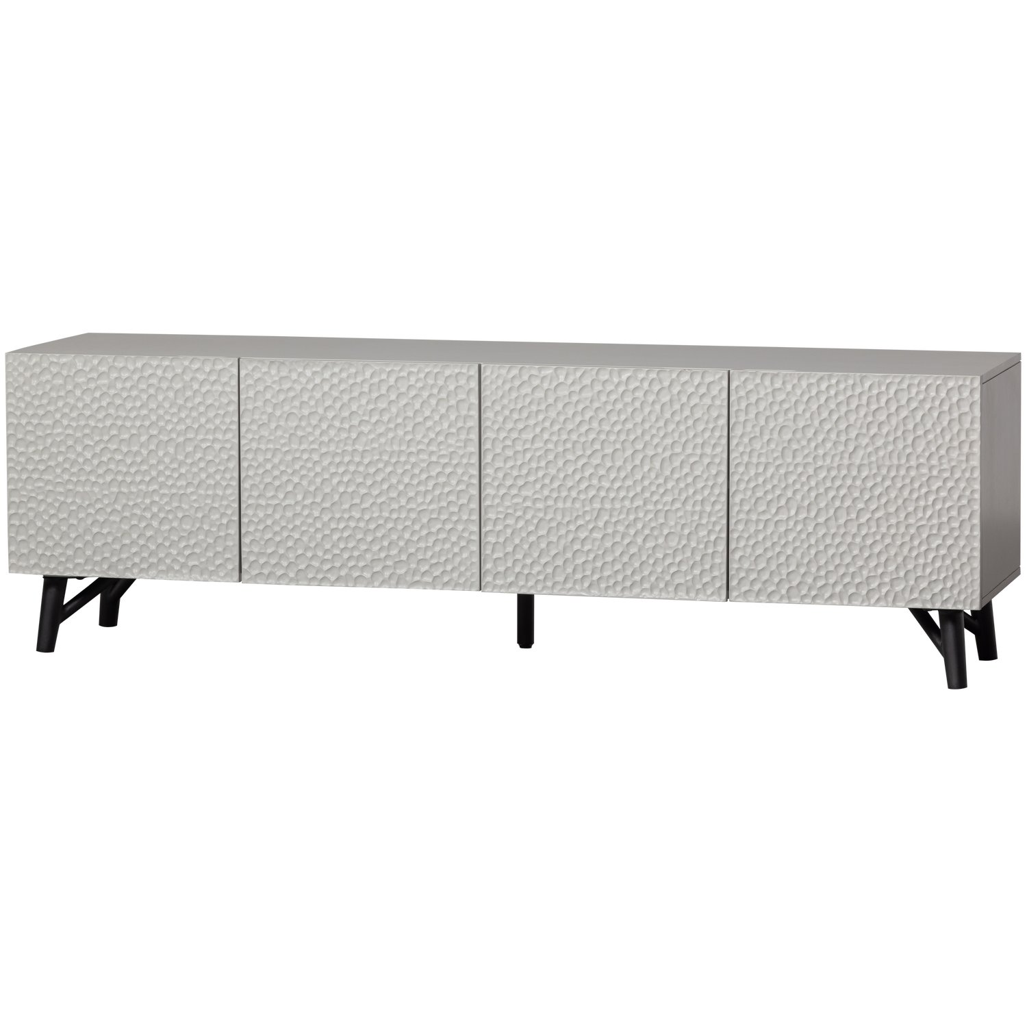 Meuble TV 4 portes couleur brouillard Carved 56x181 cm