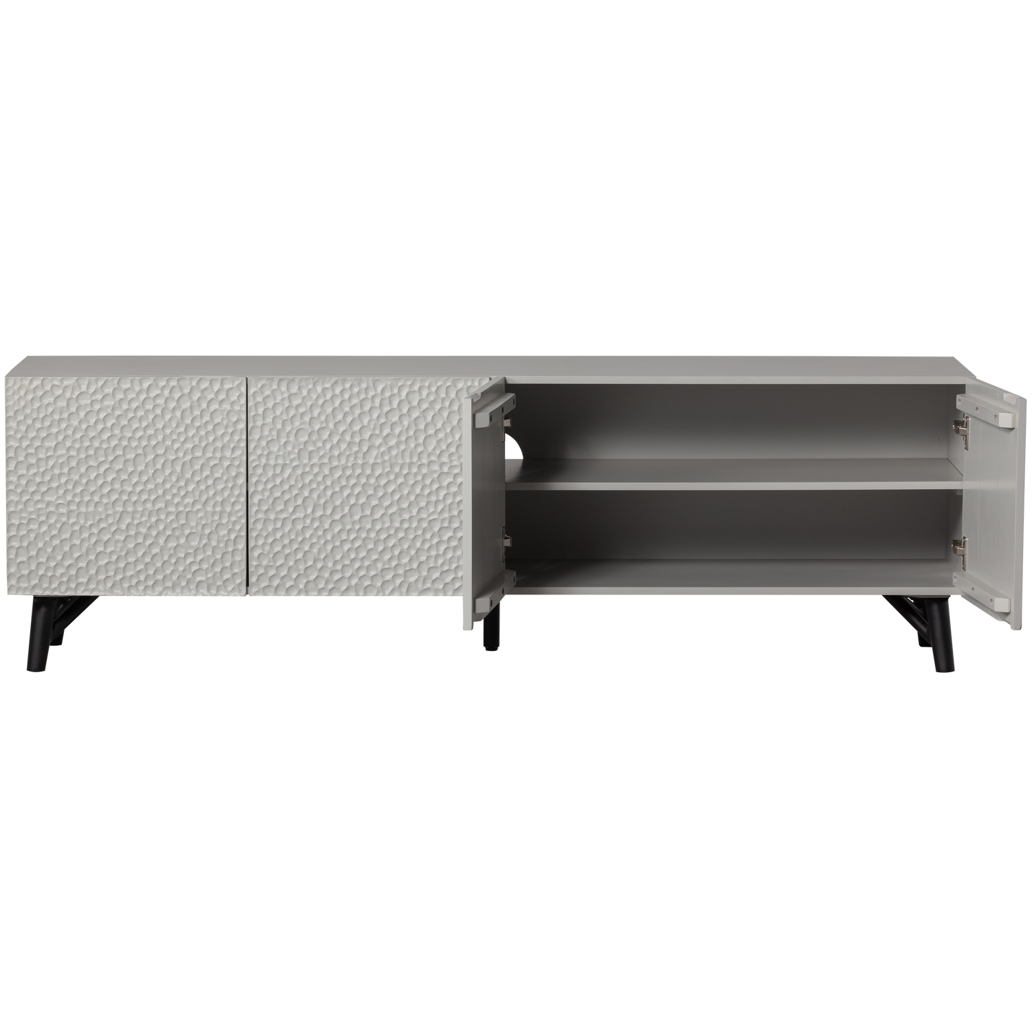 Meuble TV 4 portes couleur brouillard Carved 56x181 cm