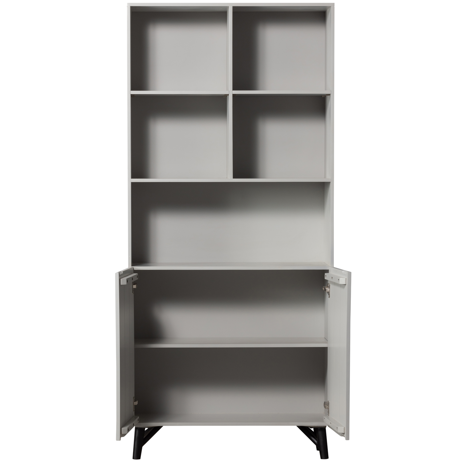 Credenza 2 ante in legno di mango grigio nebbia Carved 200x90 cm