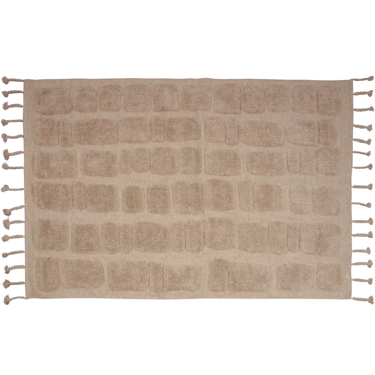 Tapis imprimé beige foncé Bricks 240x170 cm