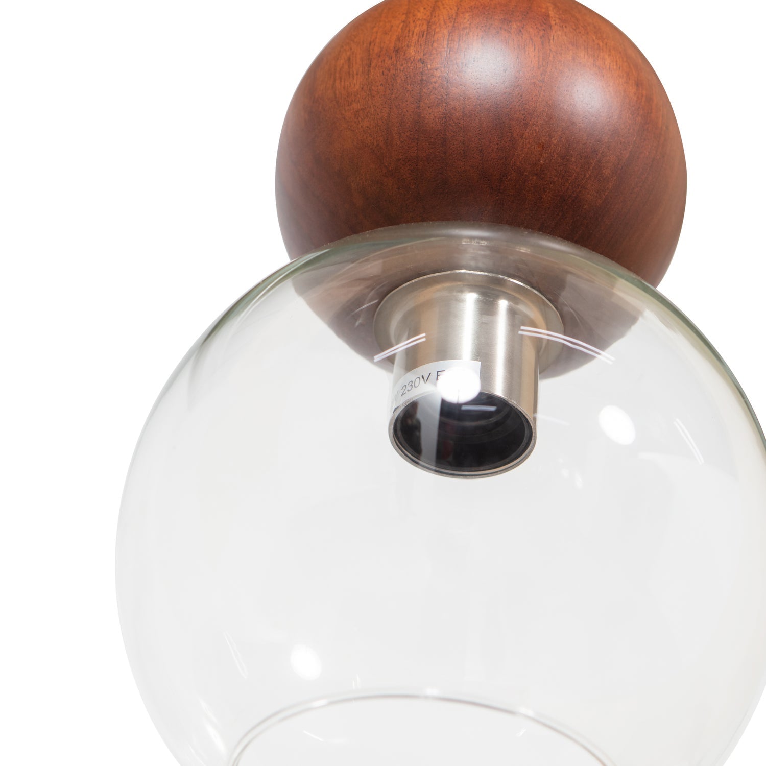 Lampada a sospensione in legno di noce/vetro Babble