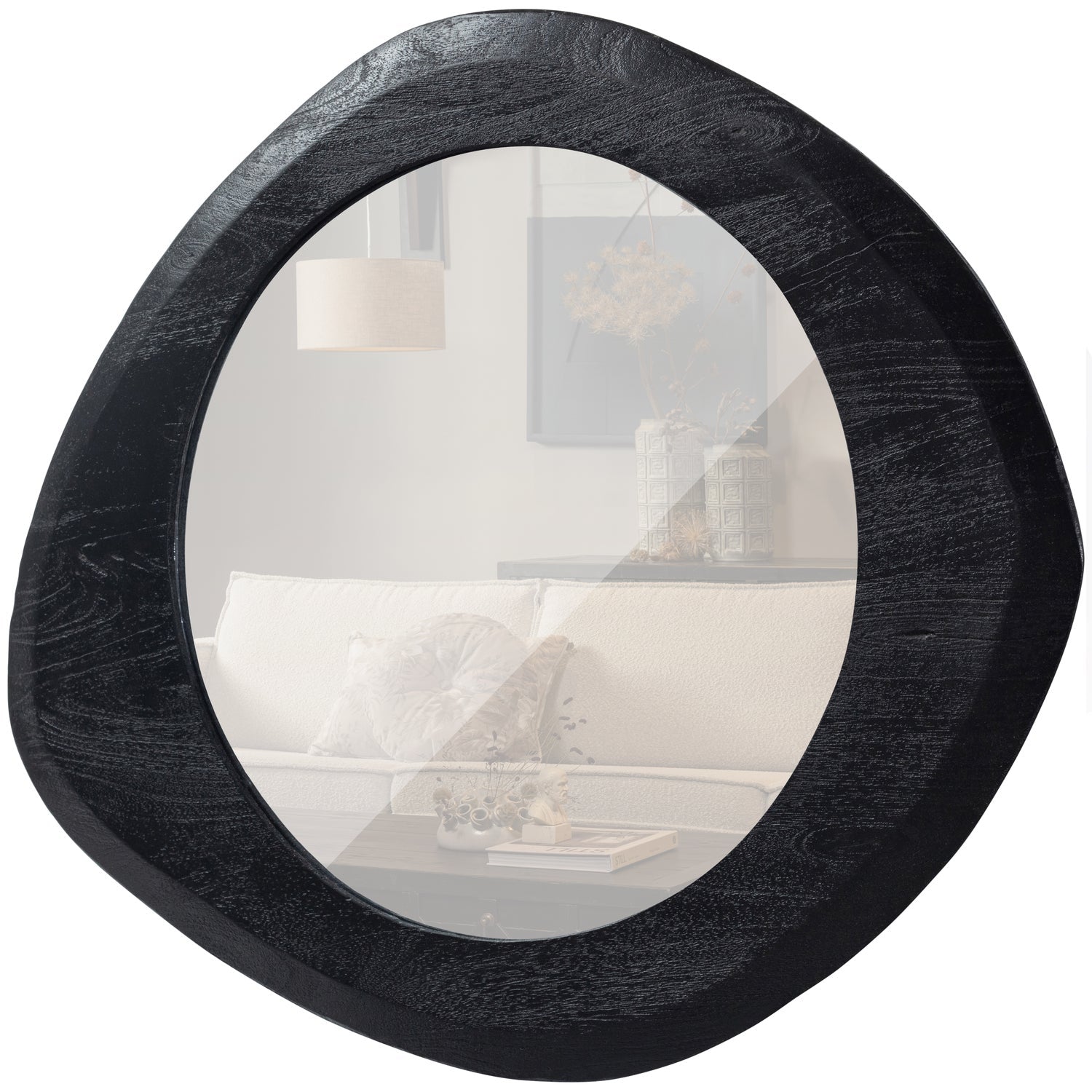 Specchio con cornice in legno nera opaca Enclose 70x60 cm