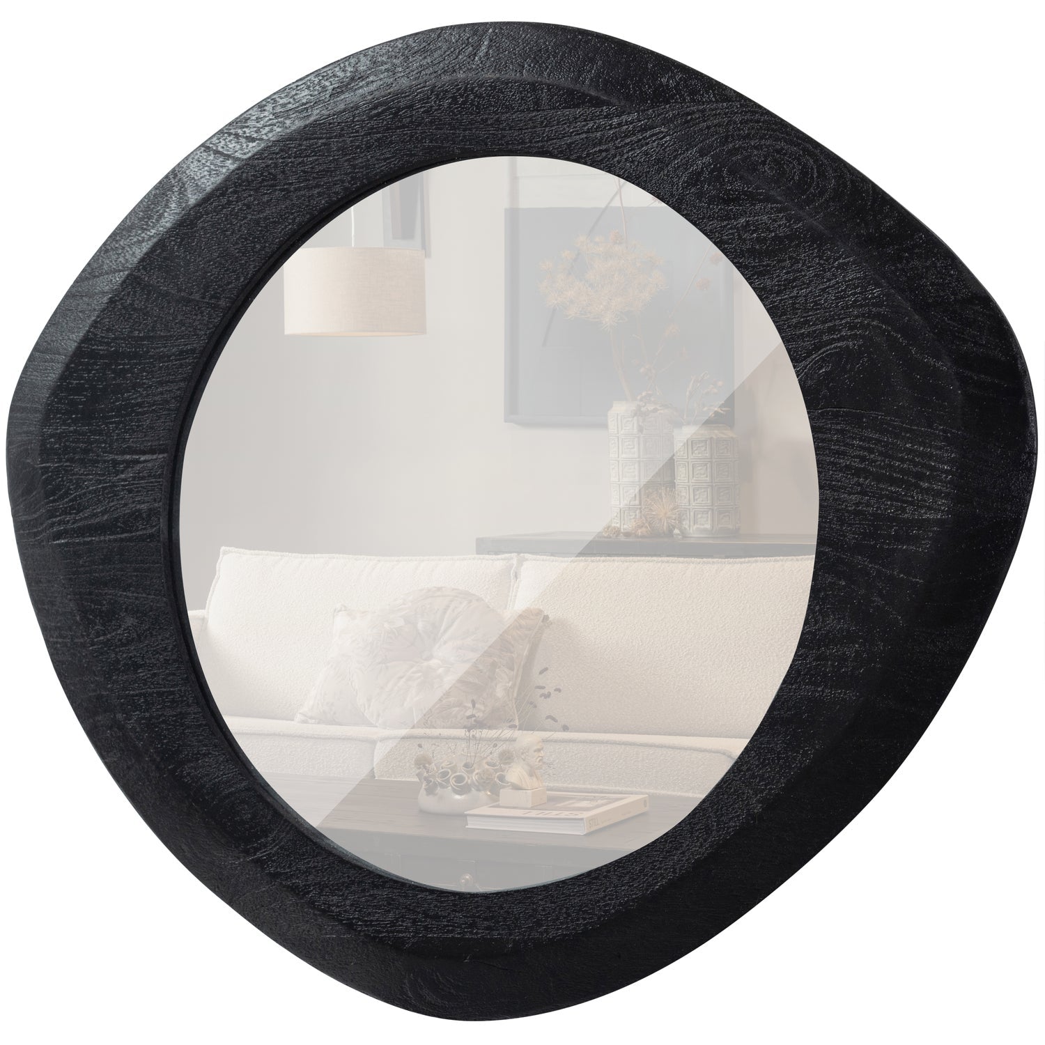 Specchio con cornice in legno nera opaca Enclose 70x60 cm