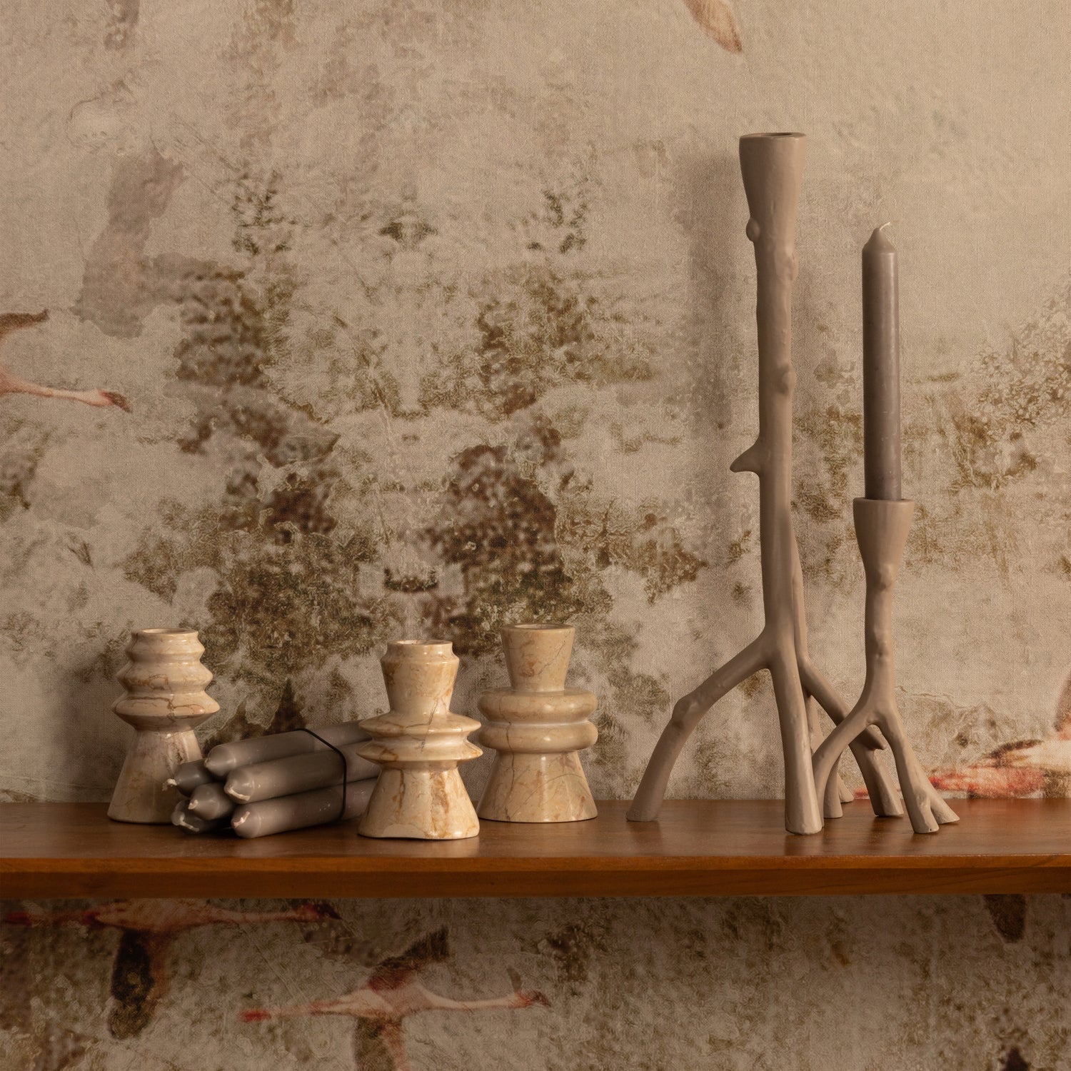 Set 3 candelieri in marmo Troop 11x7 cm