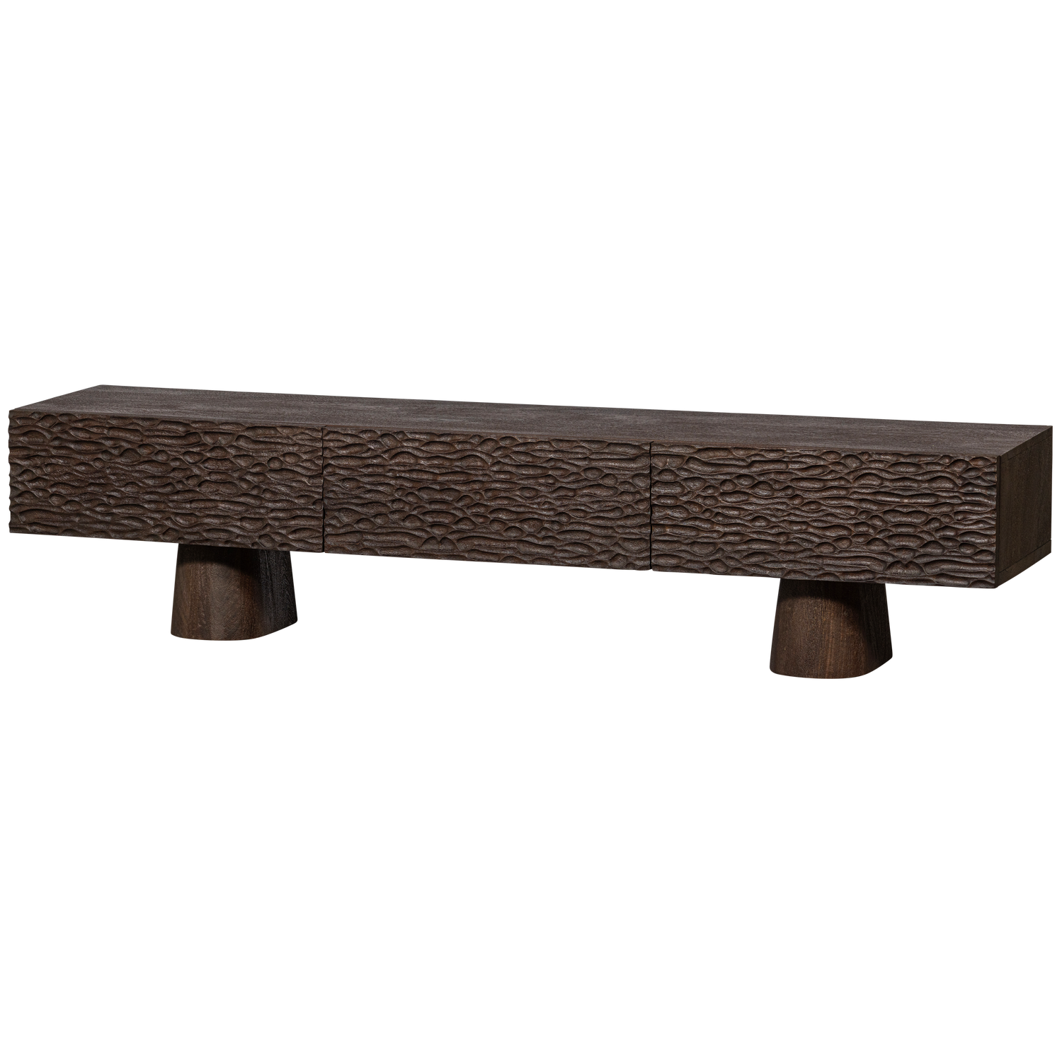 Meuble TV en bois de manguier Crumble 40x180cm