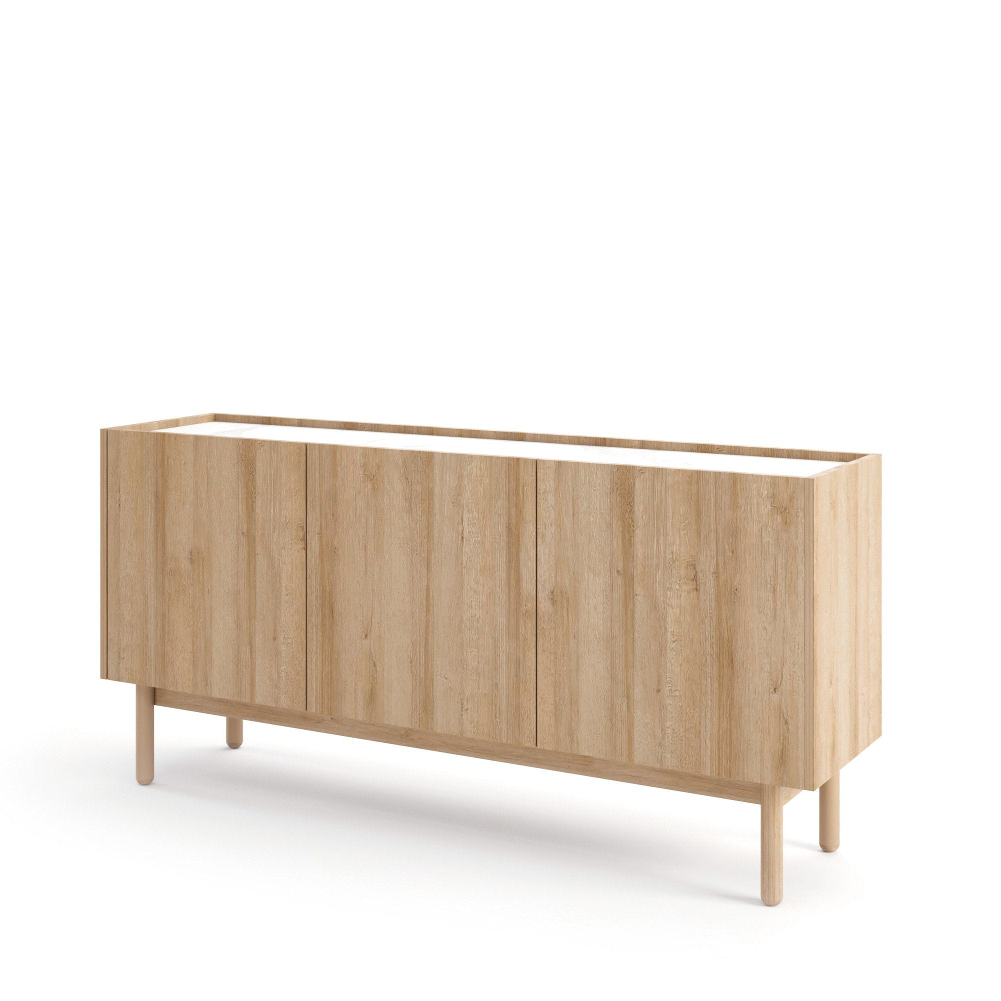 Buffet 3 portes en bois laminé Arnesia 144x68 cm