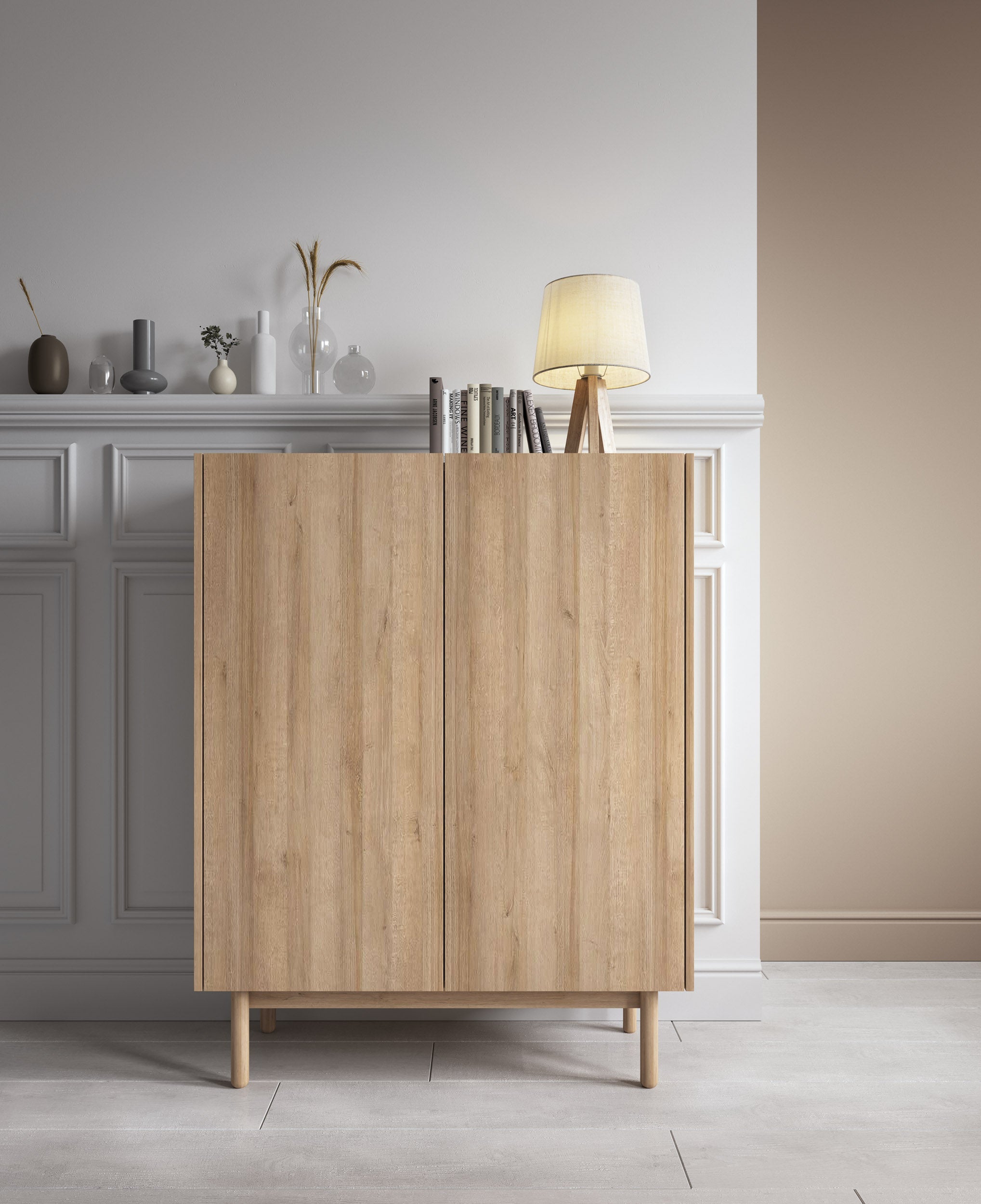 Buffet 2 portes en bois laminé Arnesia 97x122 cm