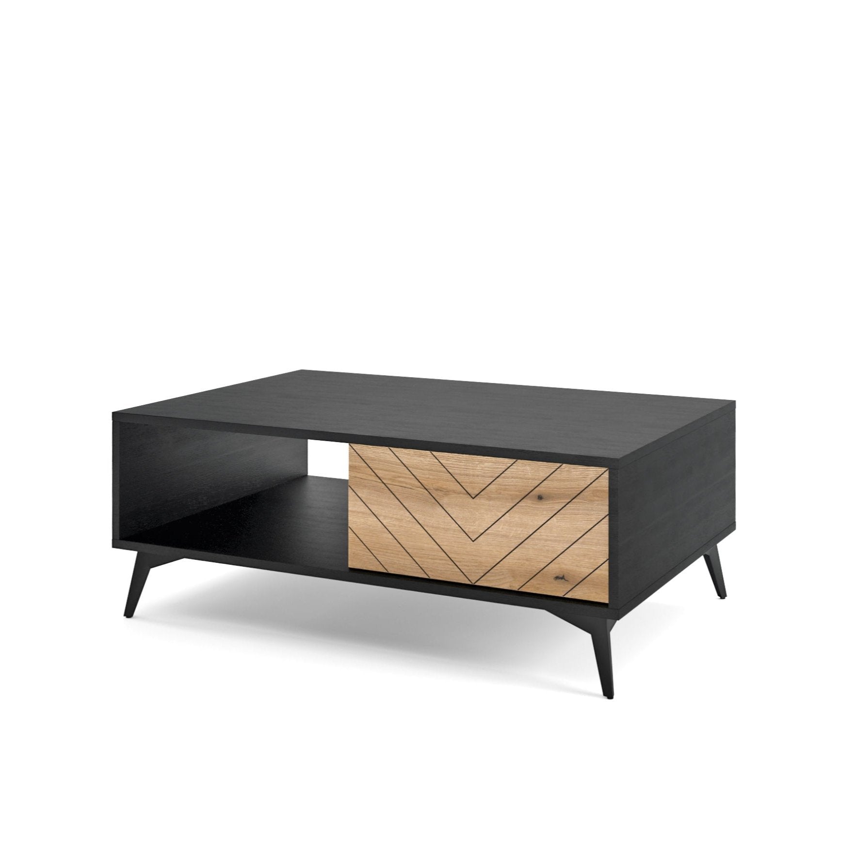 Table basse en bois laminé avec pieds en métal Evoke 104x40 cm