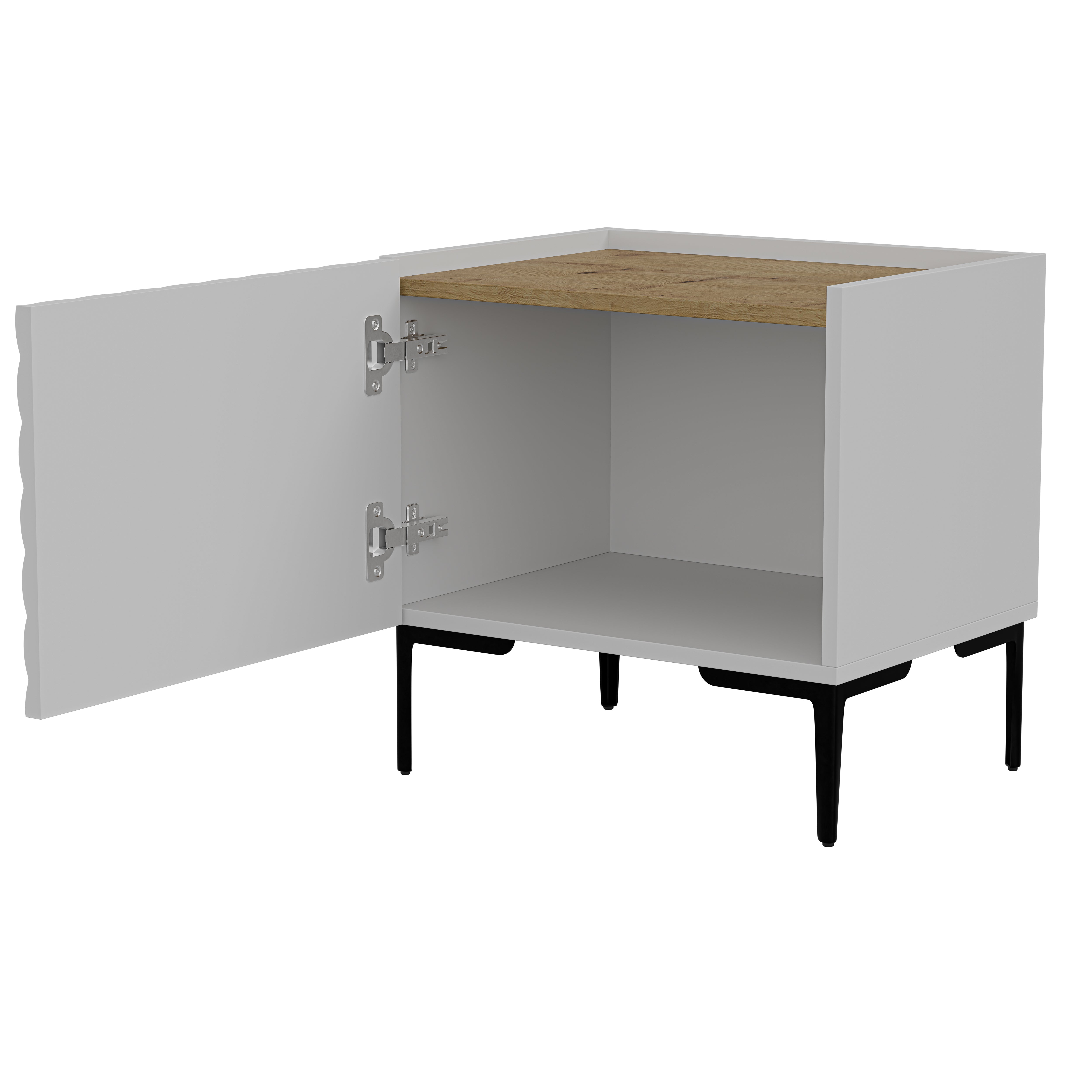 Table de chevet 1 porte avec pied métal Rêve 50x53 cm