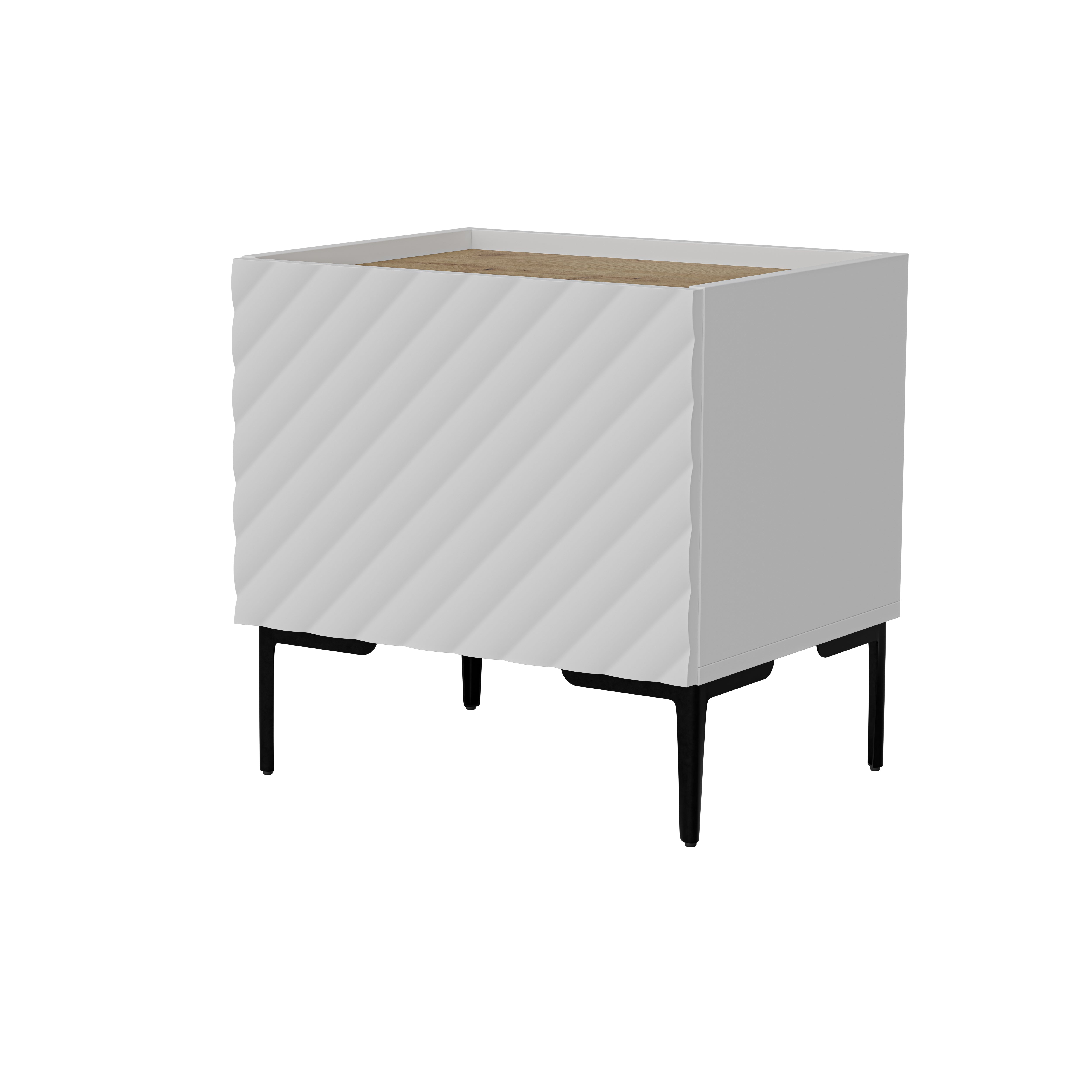 Table de chevet 1 porte avec pied métal Rêve 50x53 cm