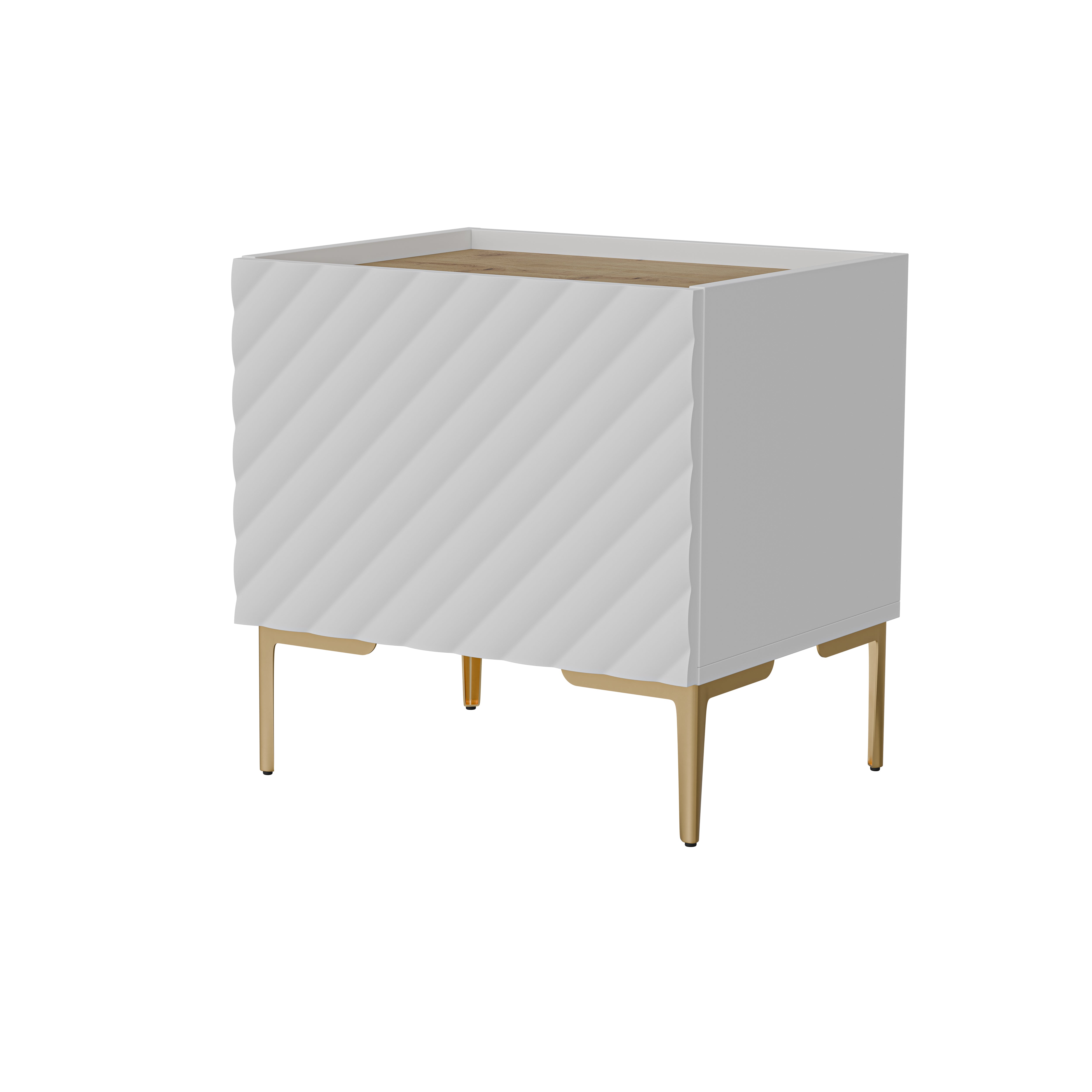 Table de chevet 1 porte avec pied métal Rêve 50x53 cm