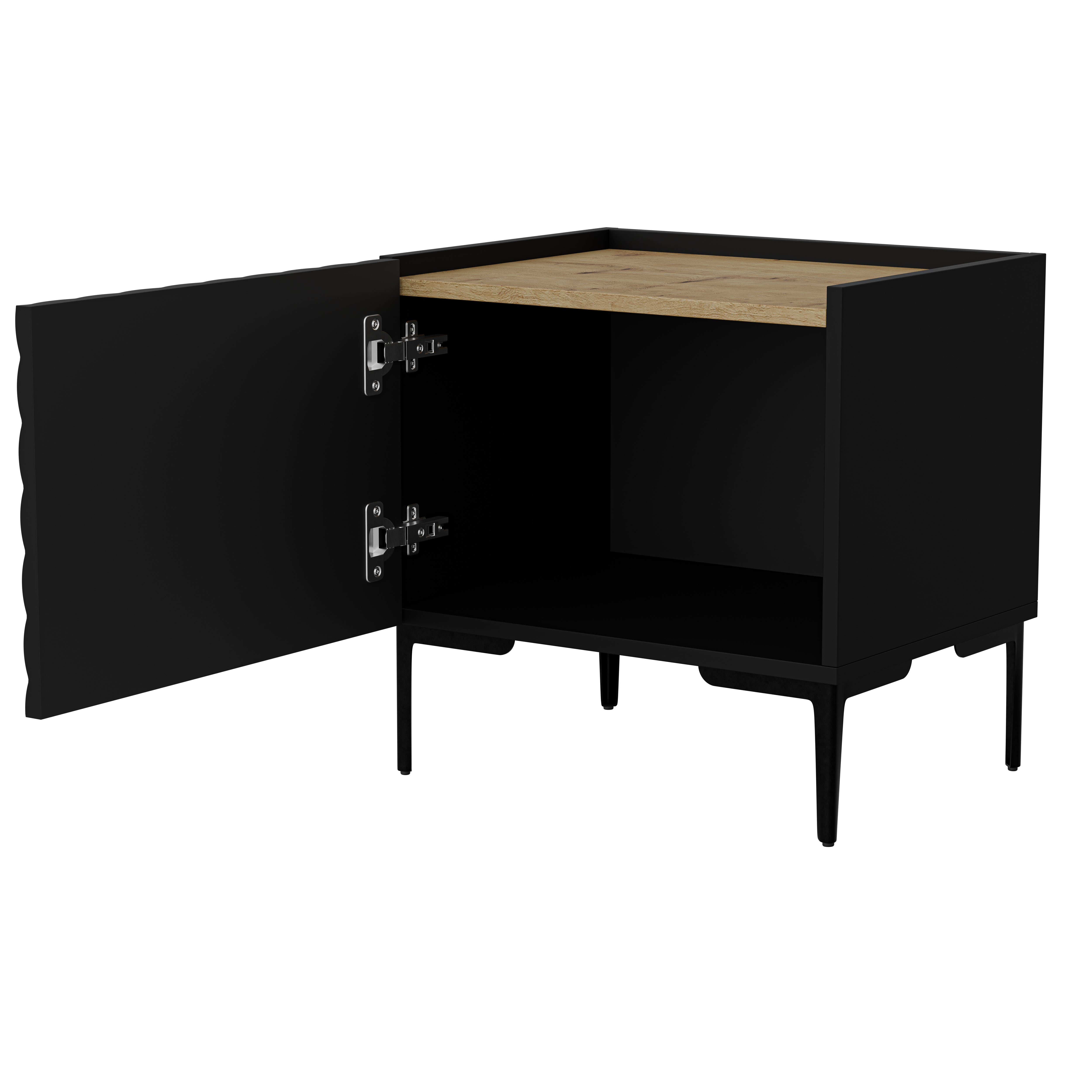 Table de chevet 1 porte avec pied métal Rêve 50x53 cm