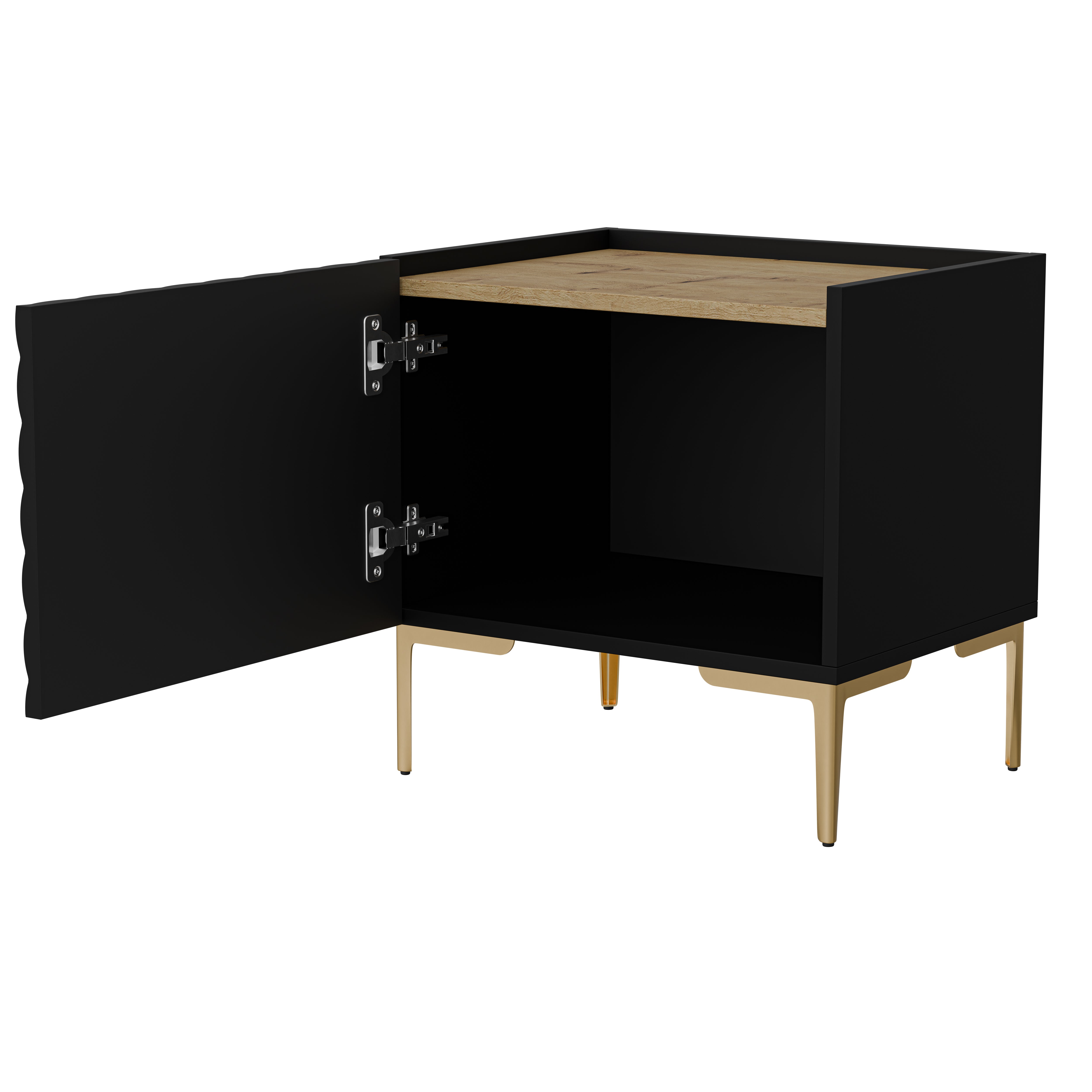 Table de chevet 1 porte avec pied métal Rêve 50x53 cm
