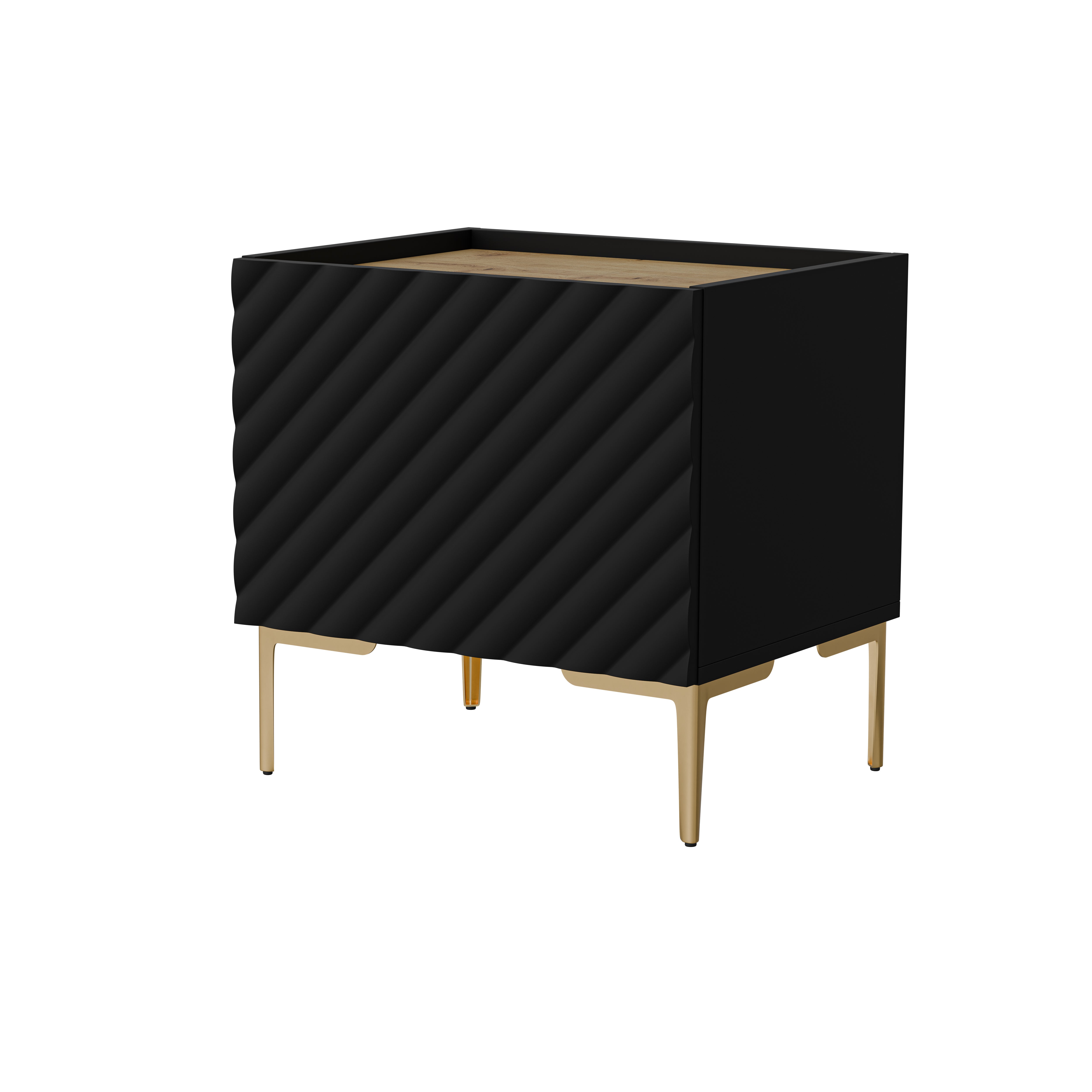 Table de chevet 1 porte avec pied métal Rêve 50x53 cm