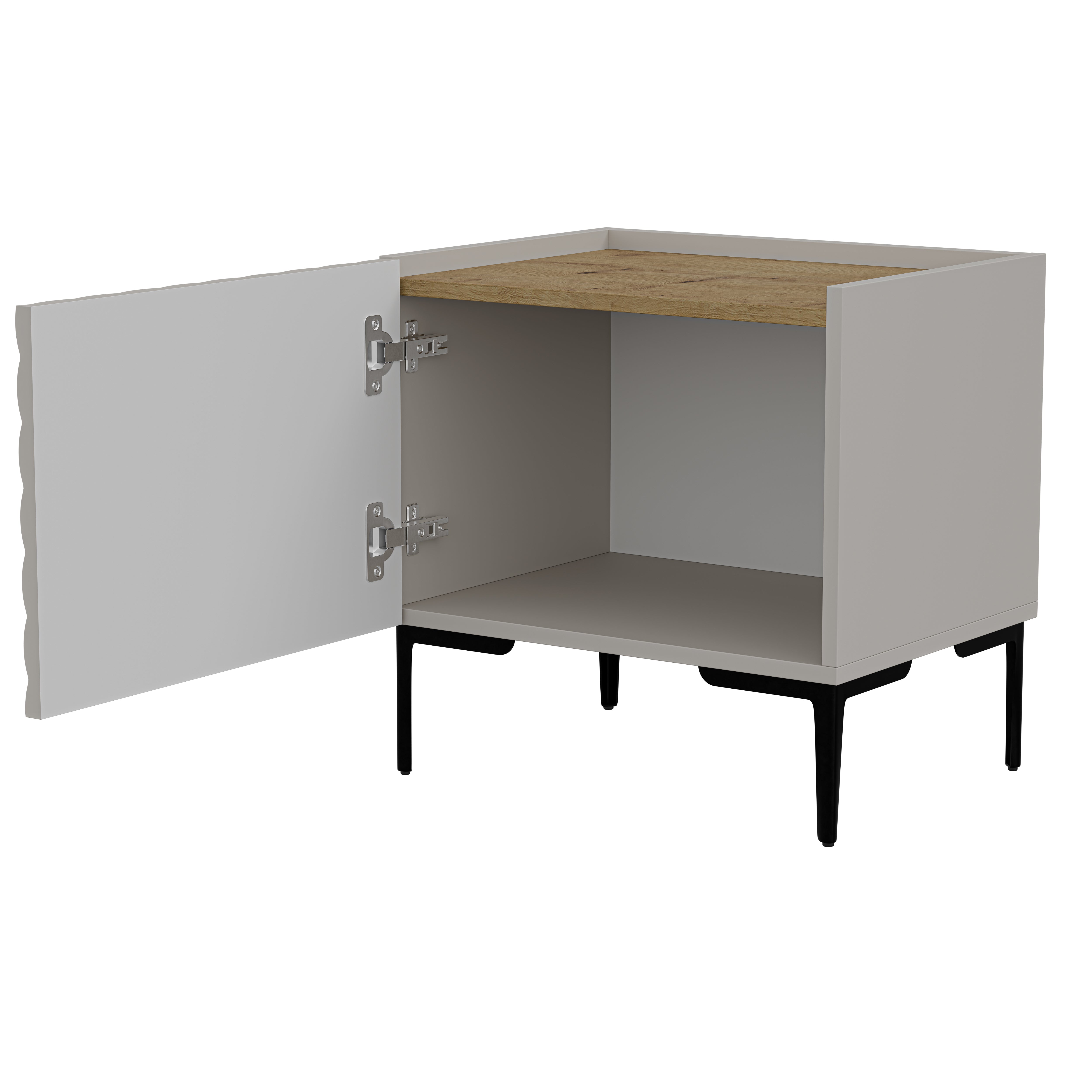 Table de chevet 1 porte avec pied métal Rêve 50x53 cm