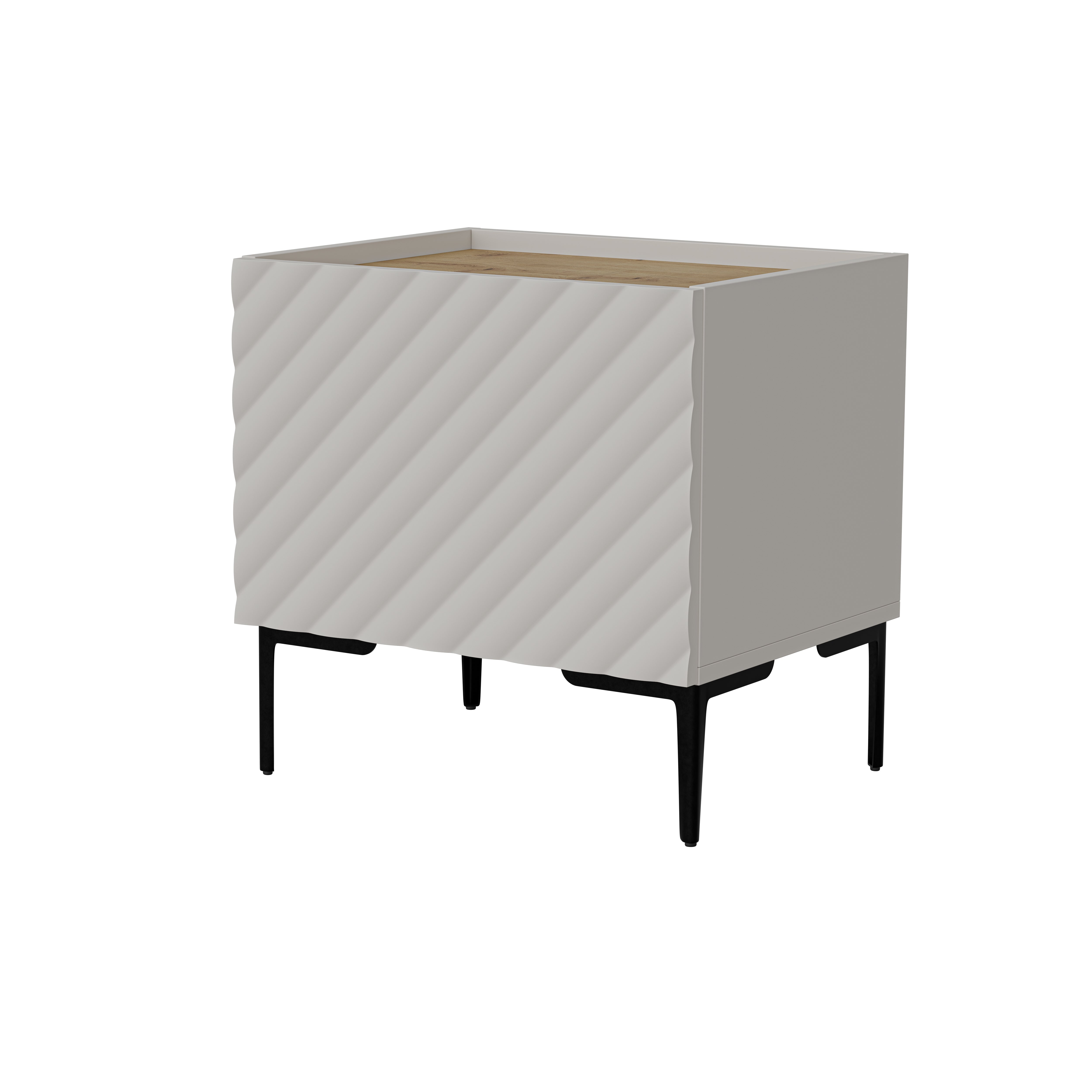Table de chevet 1 porte avec pied métal Rêve 50x53 cm