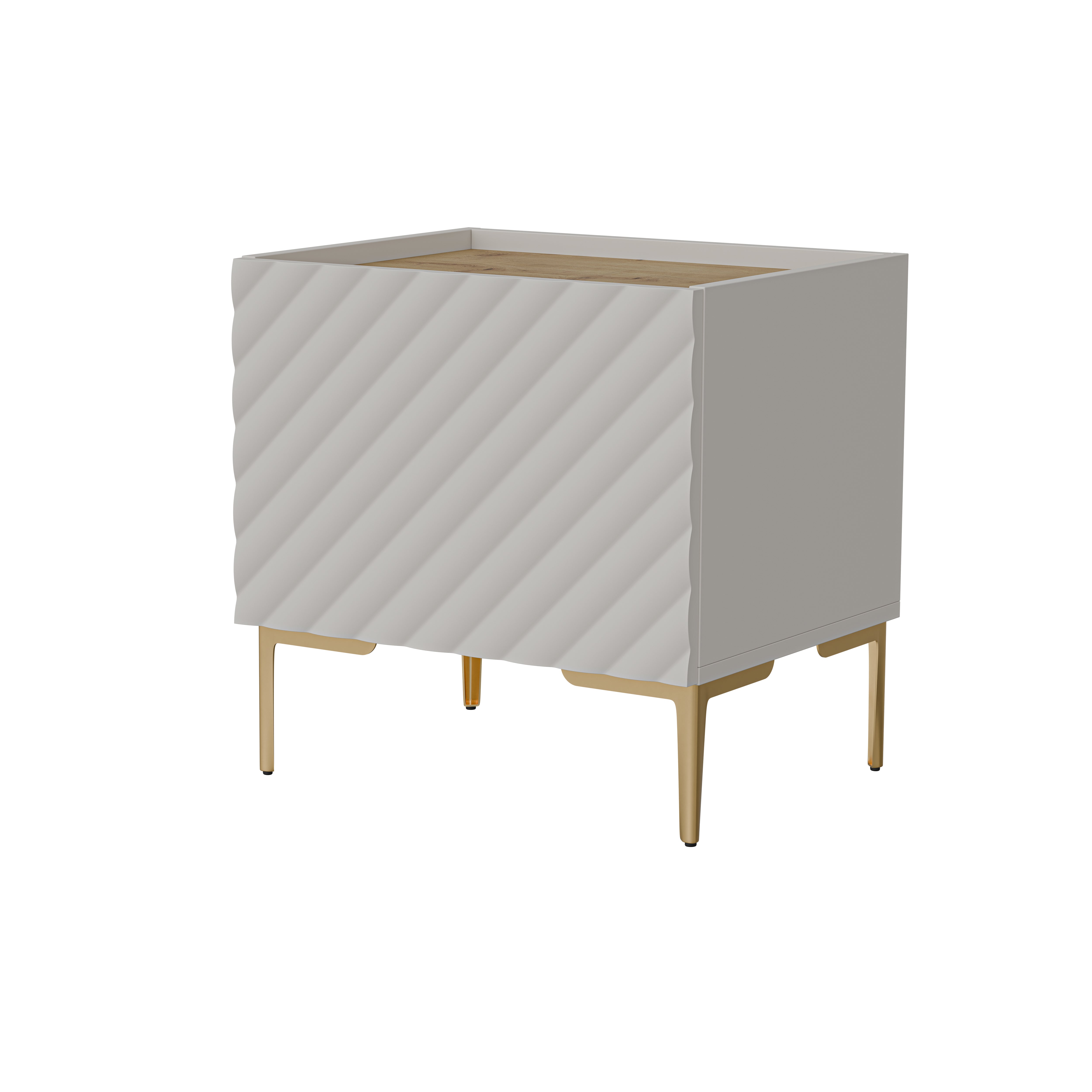 Table de chevet 1 porte avec pied métal Rêve 50x53 cm