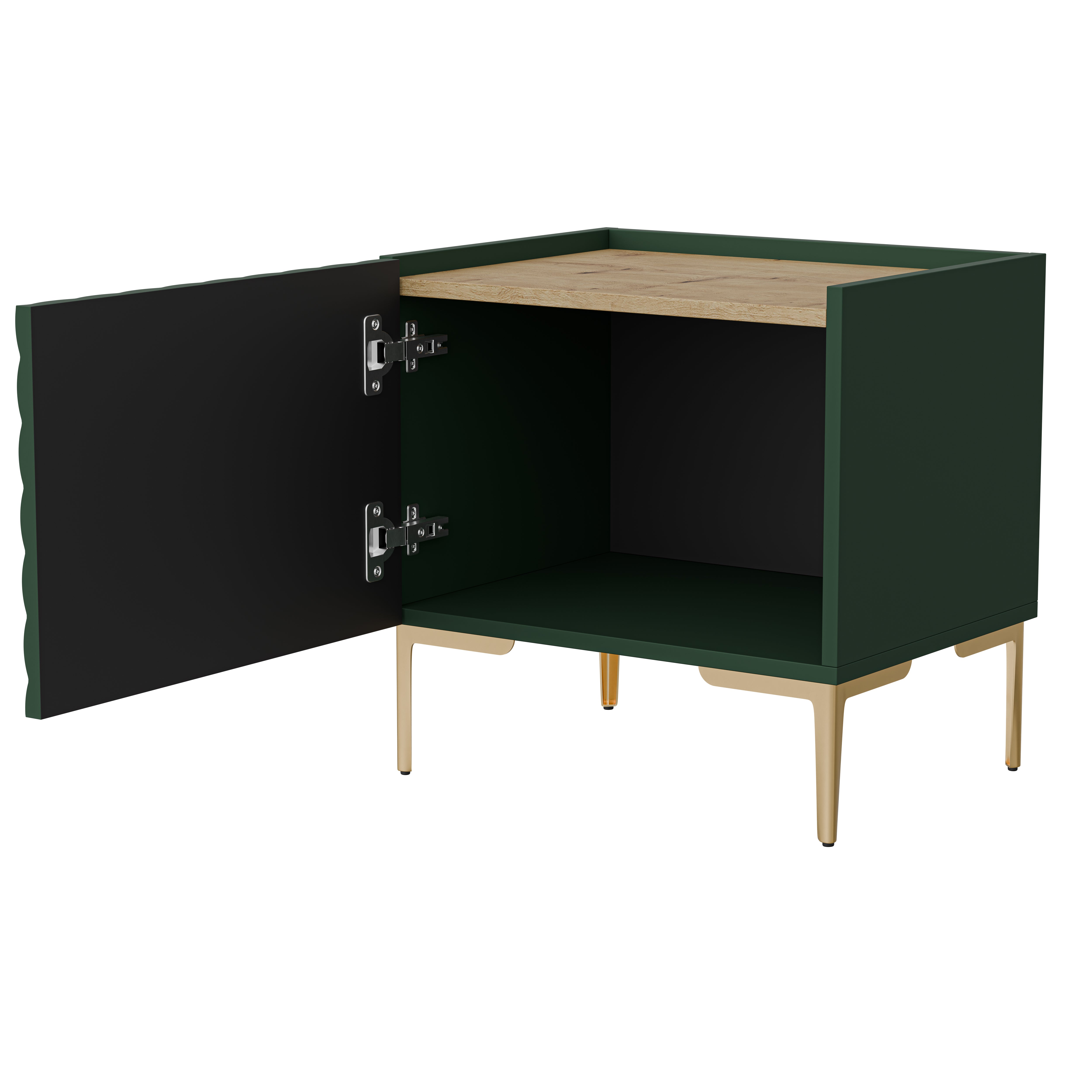 Table de chevet 1 porte avec pied métal Rêve 50x53 cm