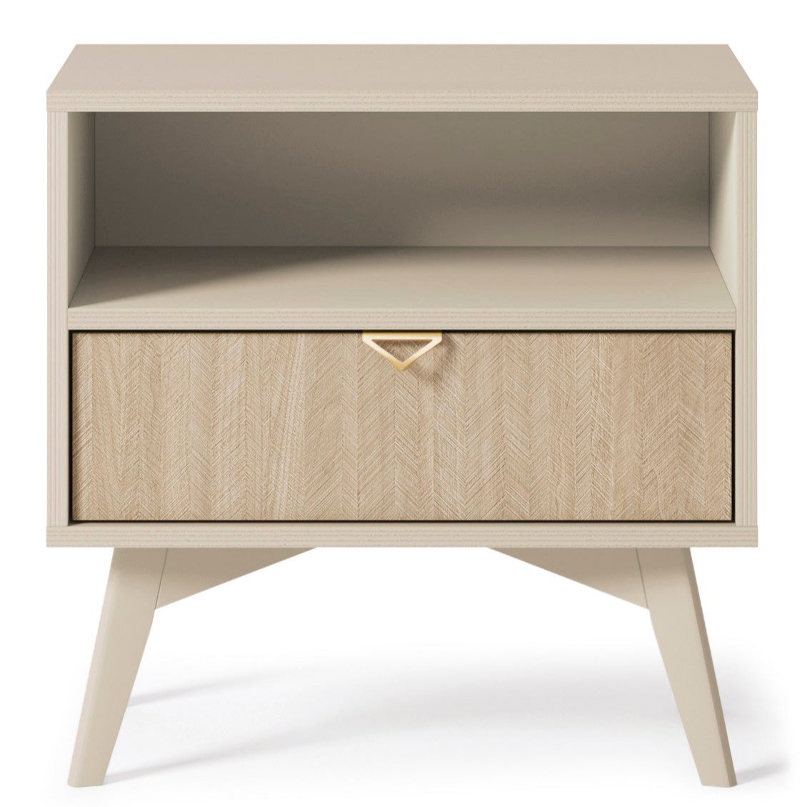 Table de chevet 1 tiroir en bois laminé Vanity 54x54 cm