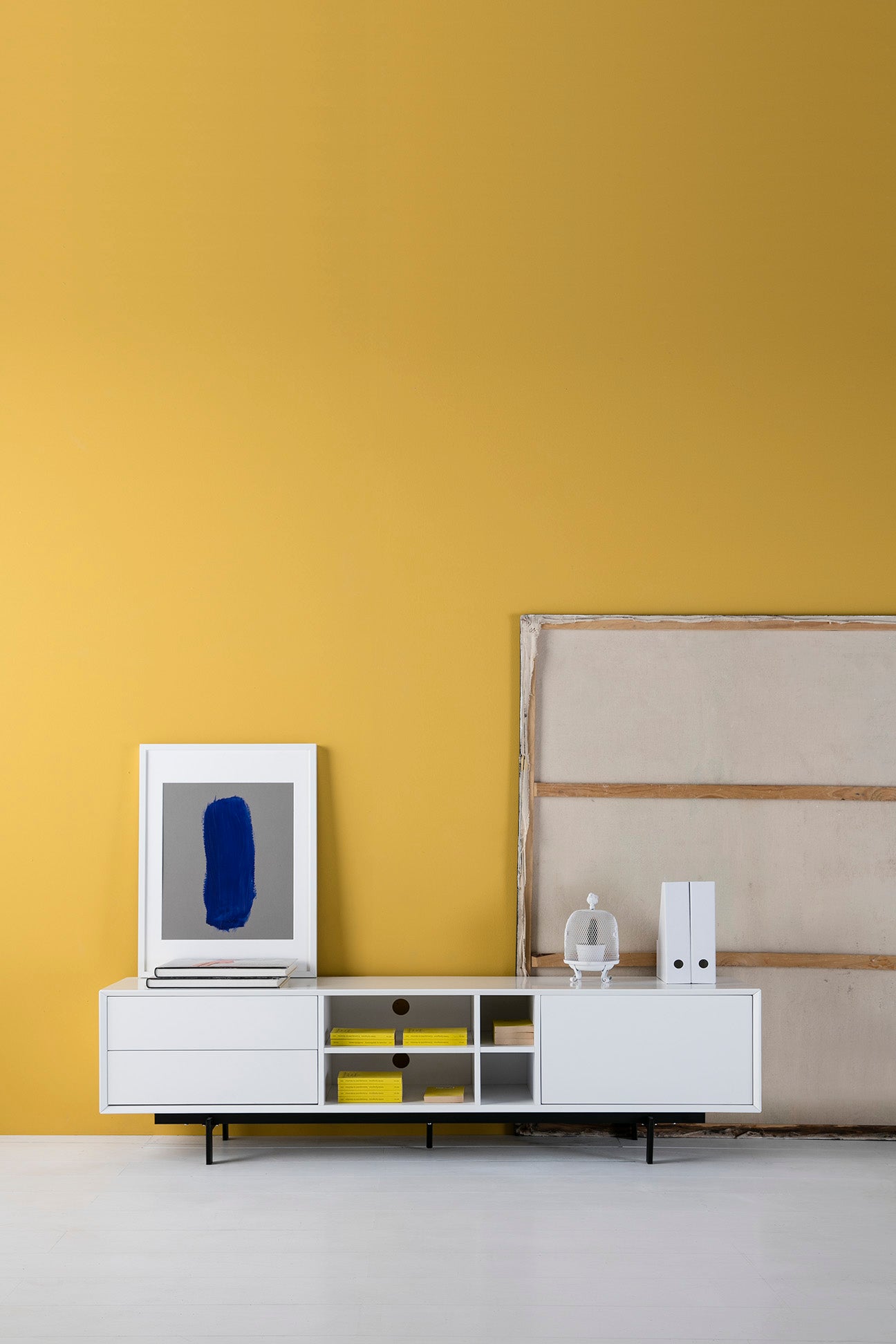 Meuble TV 180 x 40 cm Santerno blanc