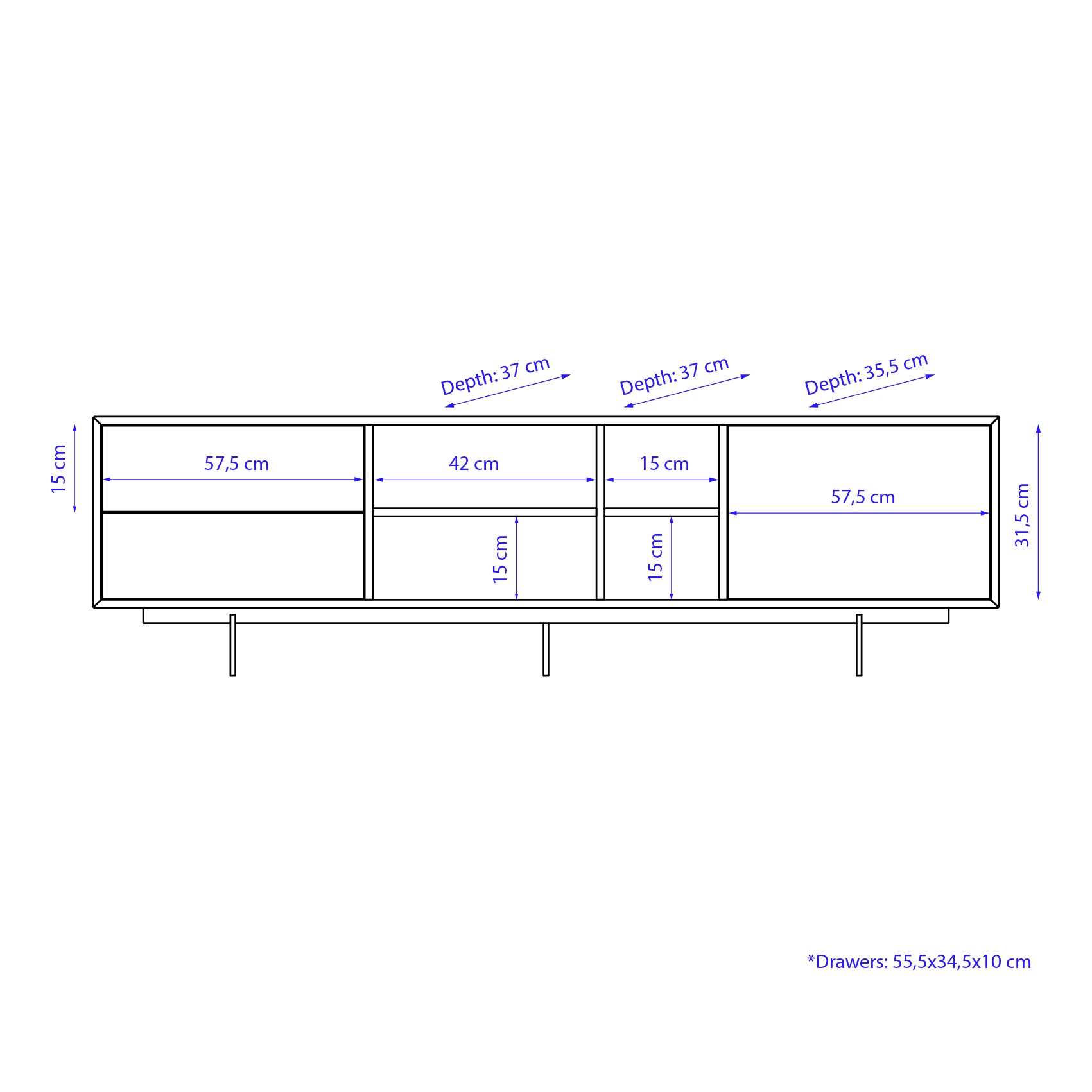 Meuble TV 180 x 40 cm Santerno blanc
