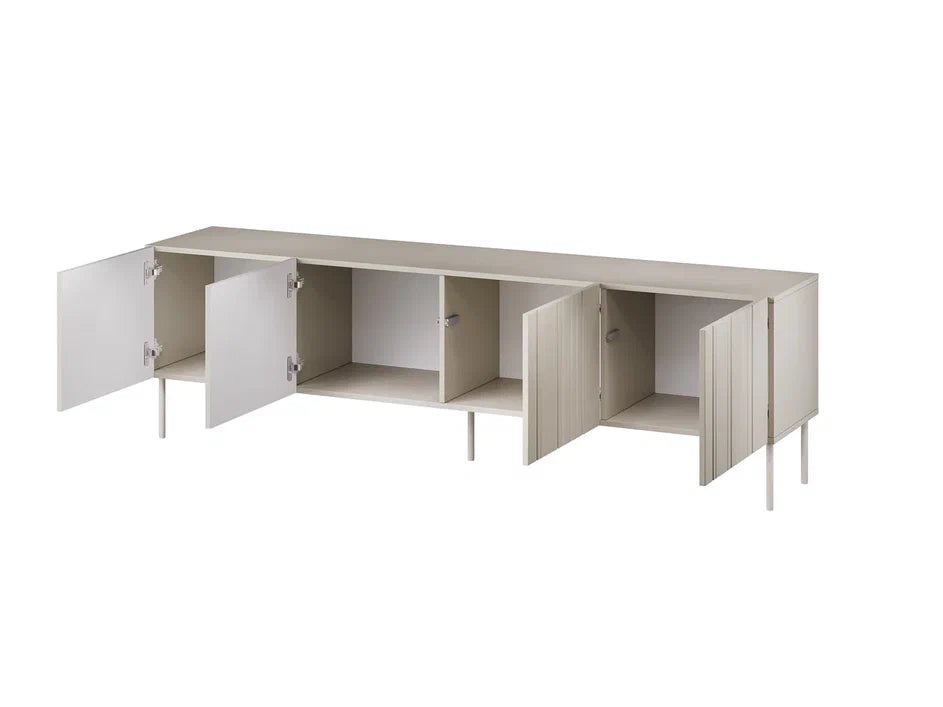 Buffet 4 portes avec pied en métal Lune 200x75 cm