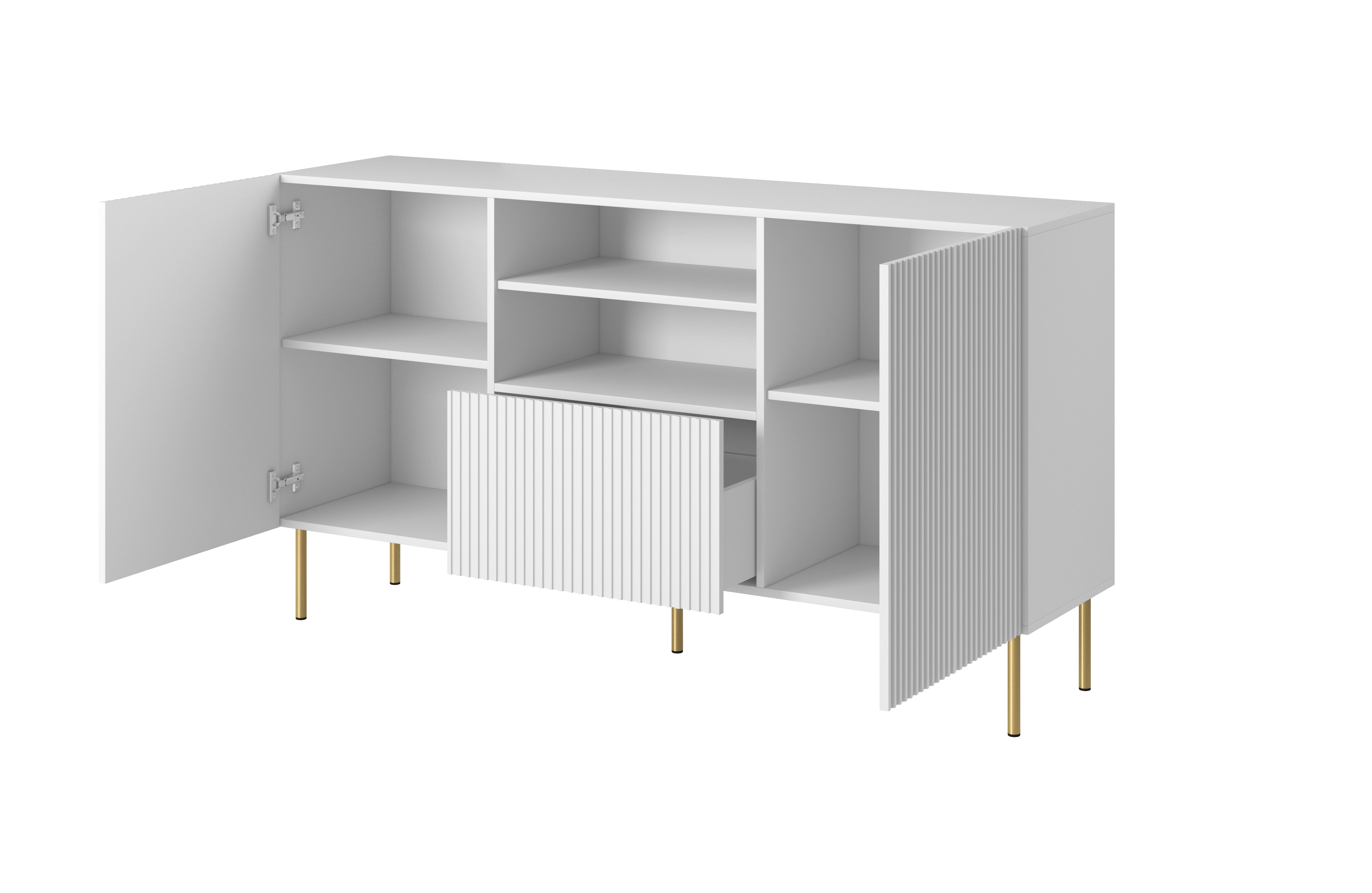 Buffet 2 portes 1 tiroir avec pied en métal Bijou 150x82 cm