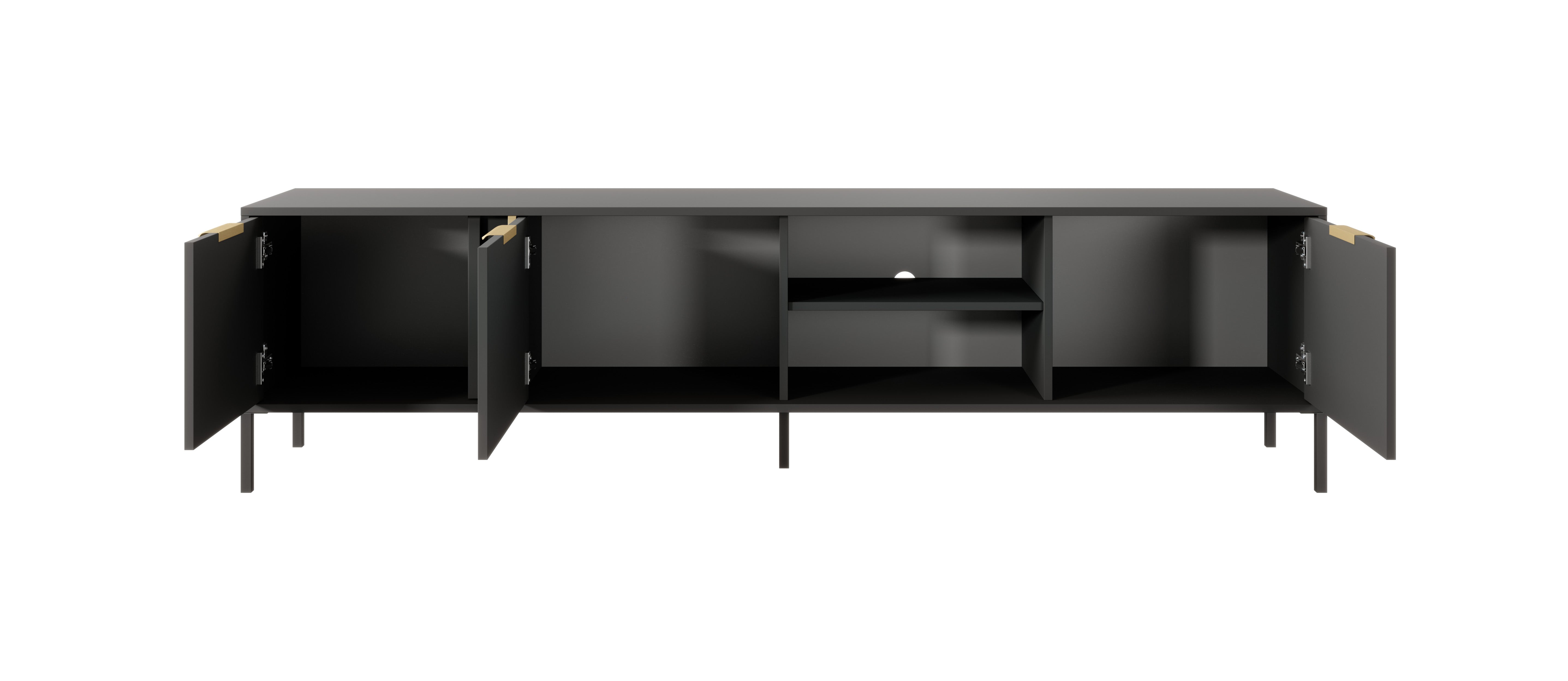 Mobile TV con 3 ante e 2 ripiani antracite Venere 203x53 cm