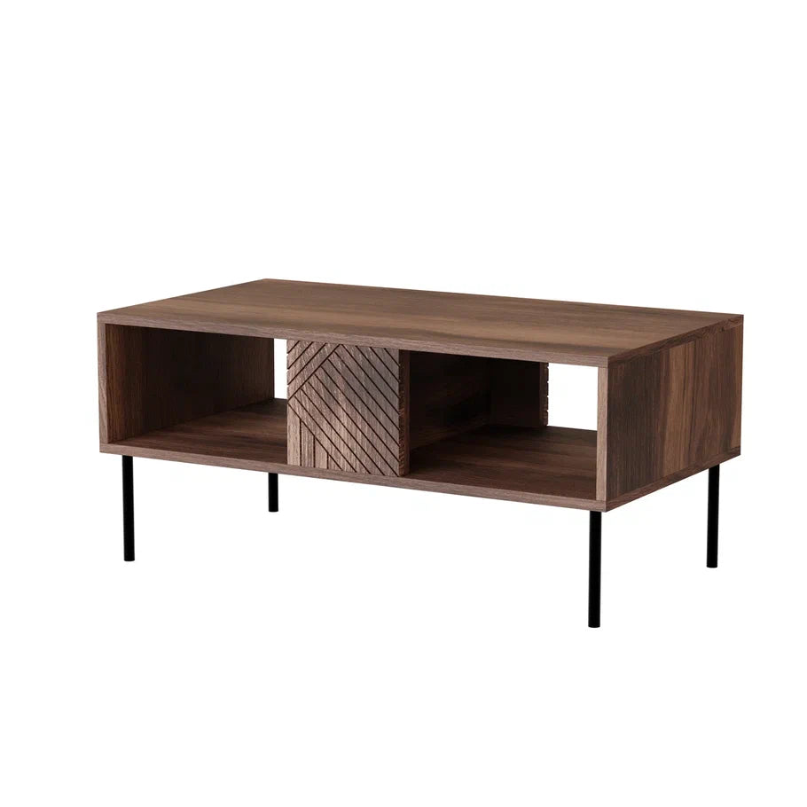 Table basse noyer avec pied en métal Deco 100x45 cm