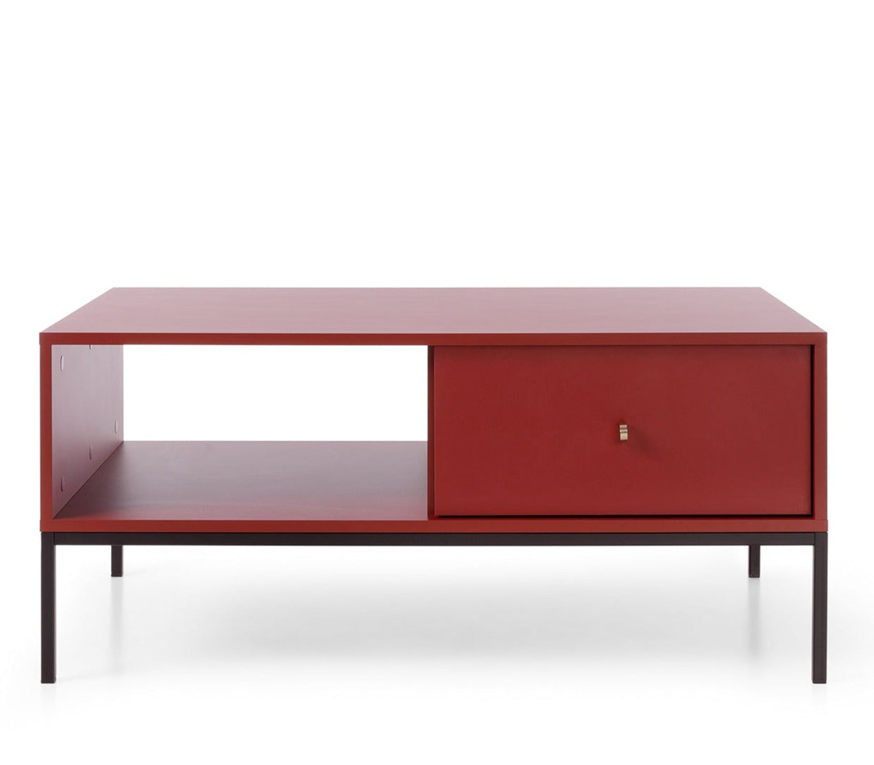 Table basse 1 tiroir en bois laminé bordeaux Canterno 104x68 cm 