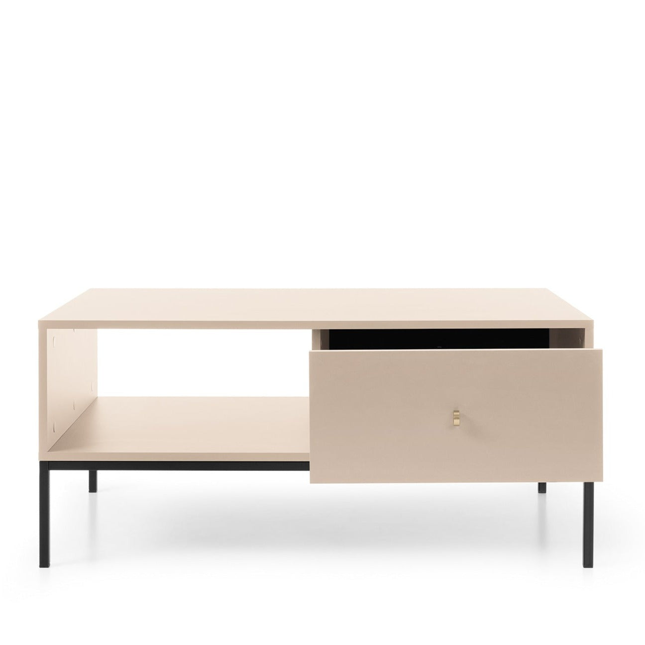 Table basse 1 tiroir en bois laminé beige Canterno 104x68 