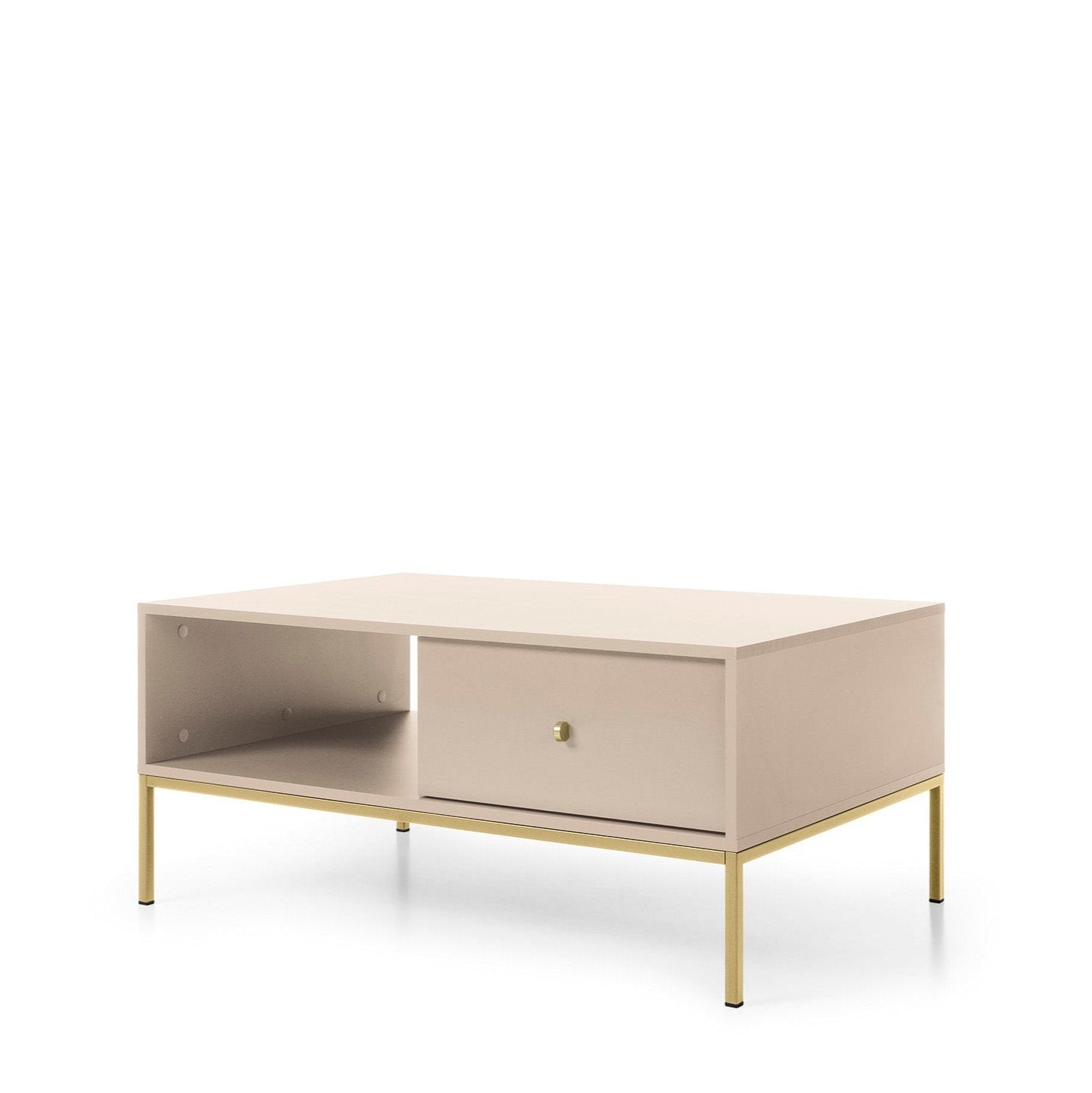 Table basse avec 1 tiroir en bois laminé Canterno 104x68 cm