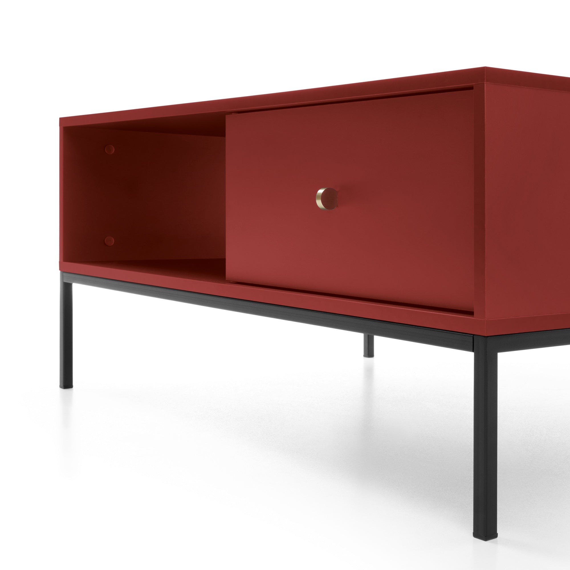 Table basse 1 tiroir en bois laminé bordeaux Canterno 104x68 cm 