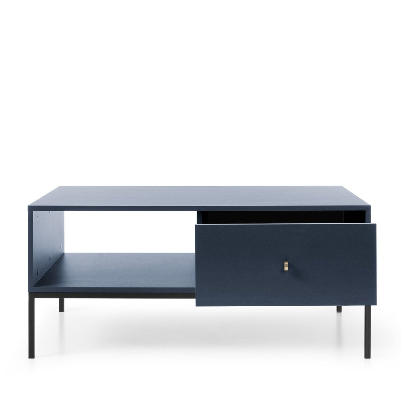 Table basse 1 tiroir en bois laminé bleu Canterno 104x68 cm