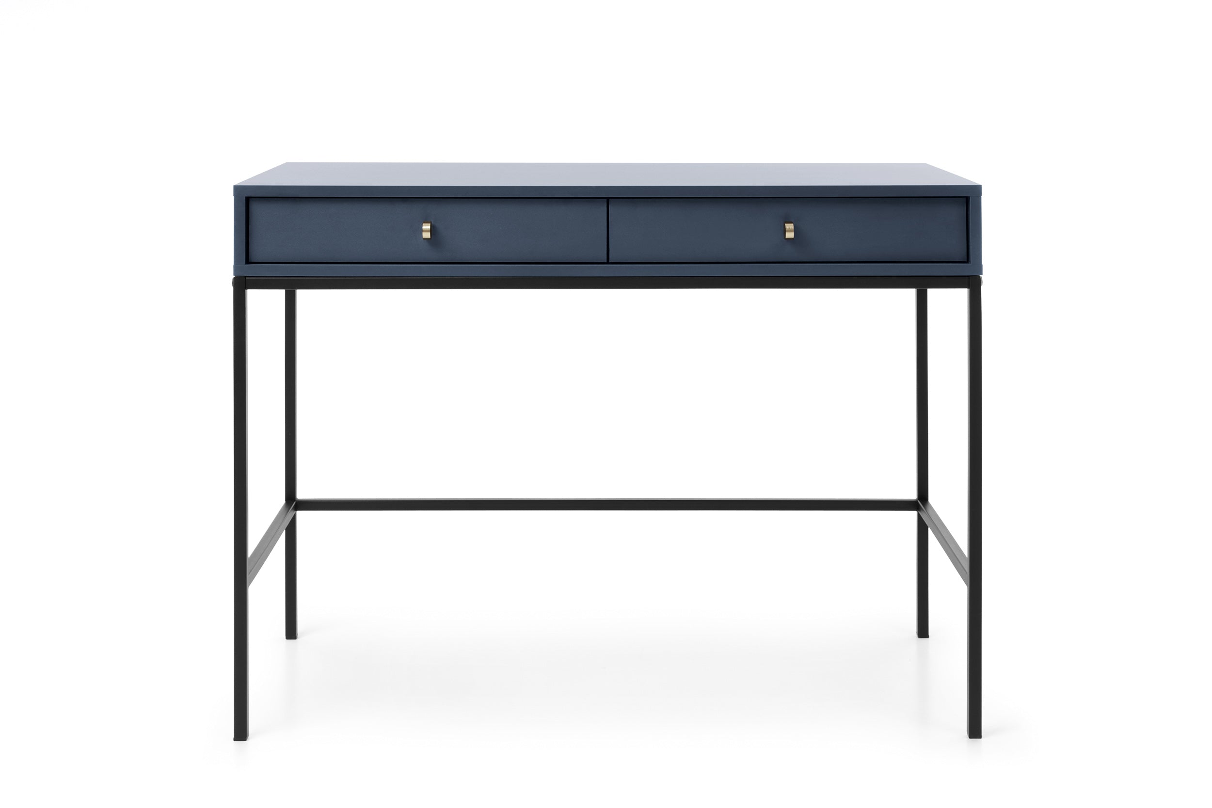 Console d'entrée 2 tiroirs en bois laminé bleue Canterno 104x50 cm 