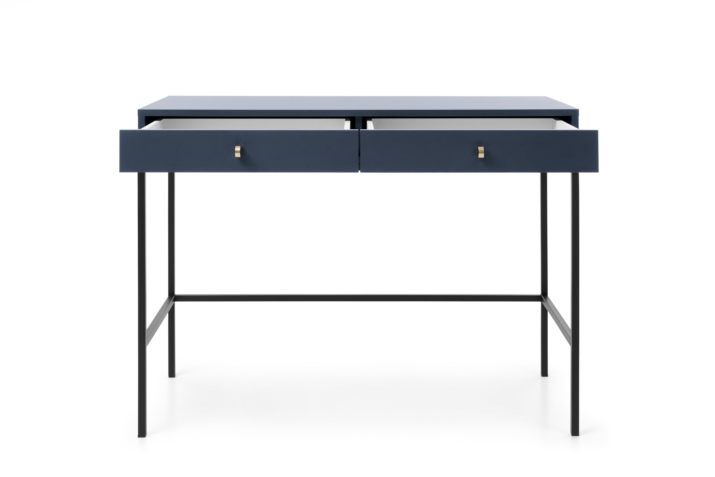 Console d'entrée 2 tiroirs en bois laminé bleue Canterno 104x50 cm 