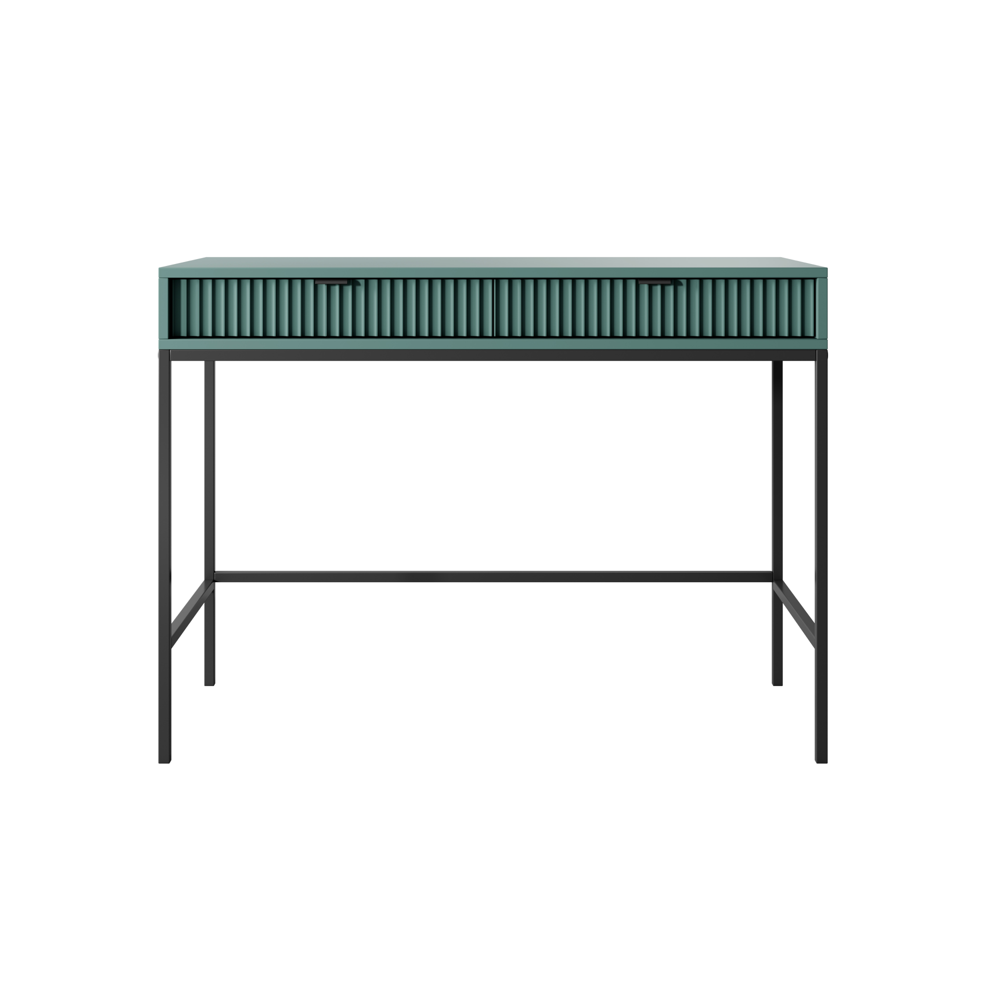 Console avec pieds en métal 2 tiroirs en bois laminé Miseno 104x78 cm